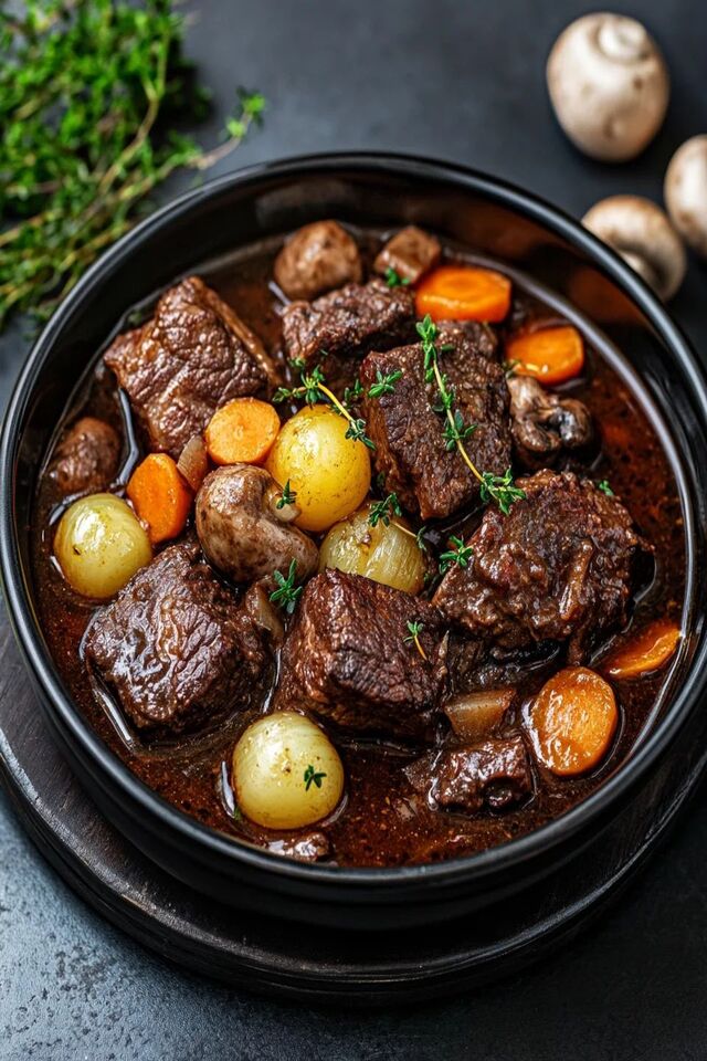 Bœuf bourguignon traditionnel : la recette mijotée dans votre cocotte en fonte émaillée