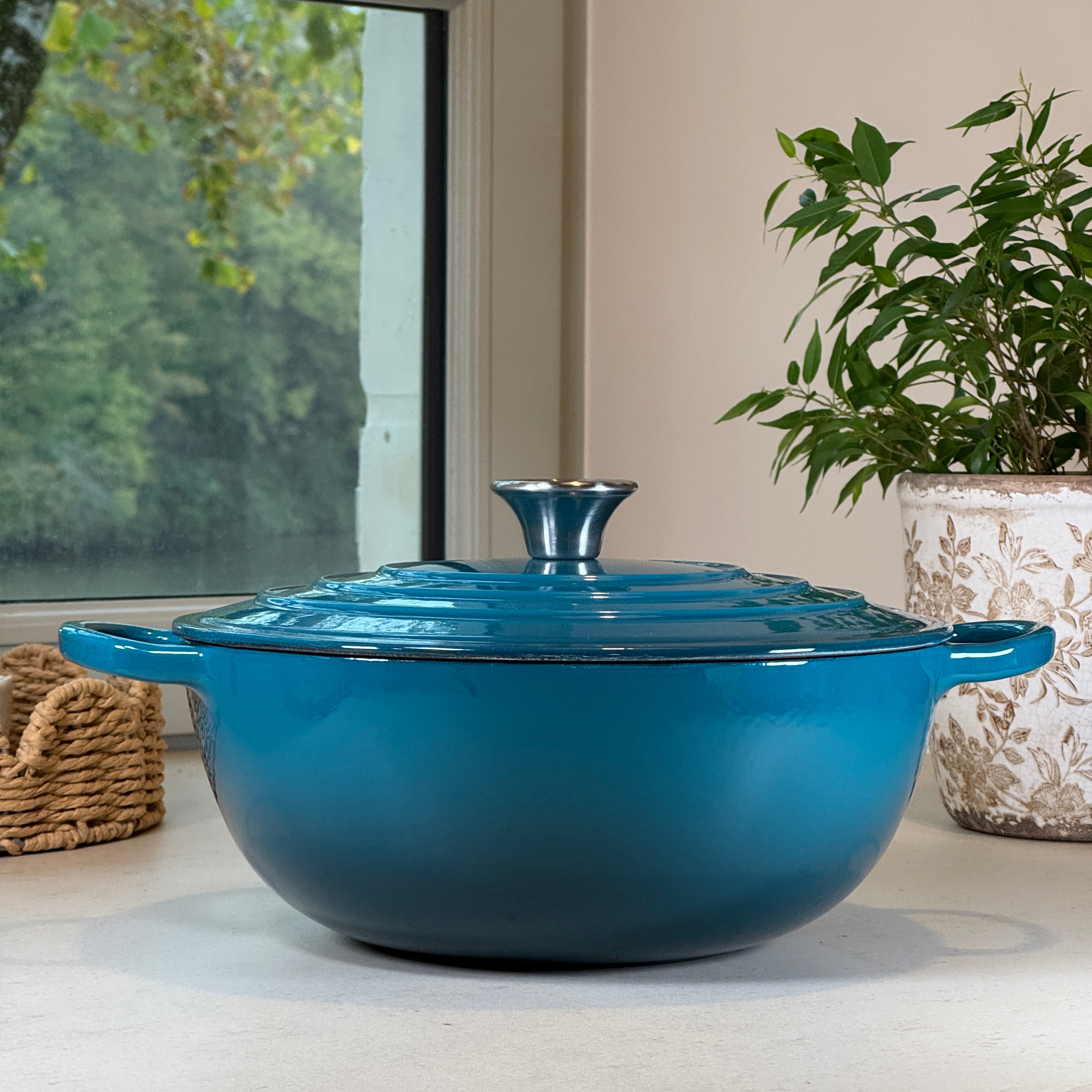 Ensemble 7 pièces en fonte émaillée - Bleu Cyan