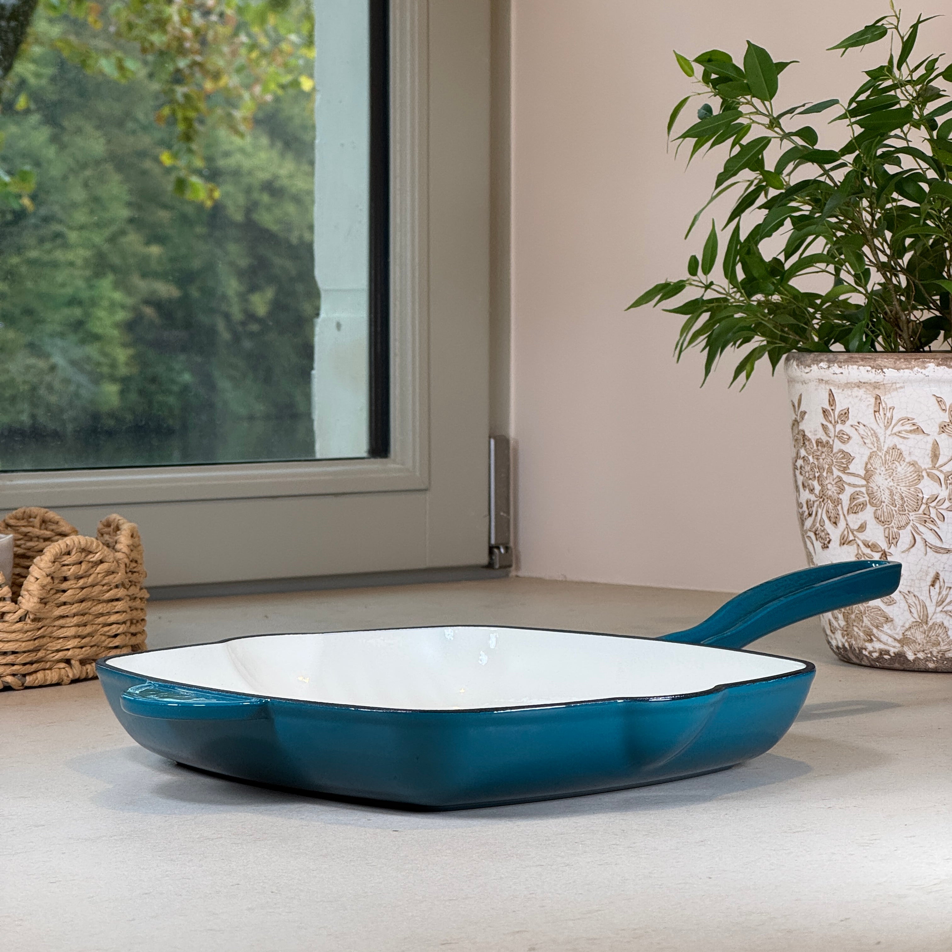 Ensemble 7 pièces en fonte émaillée - Bleu Cyan