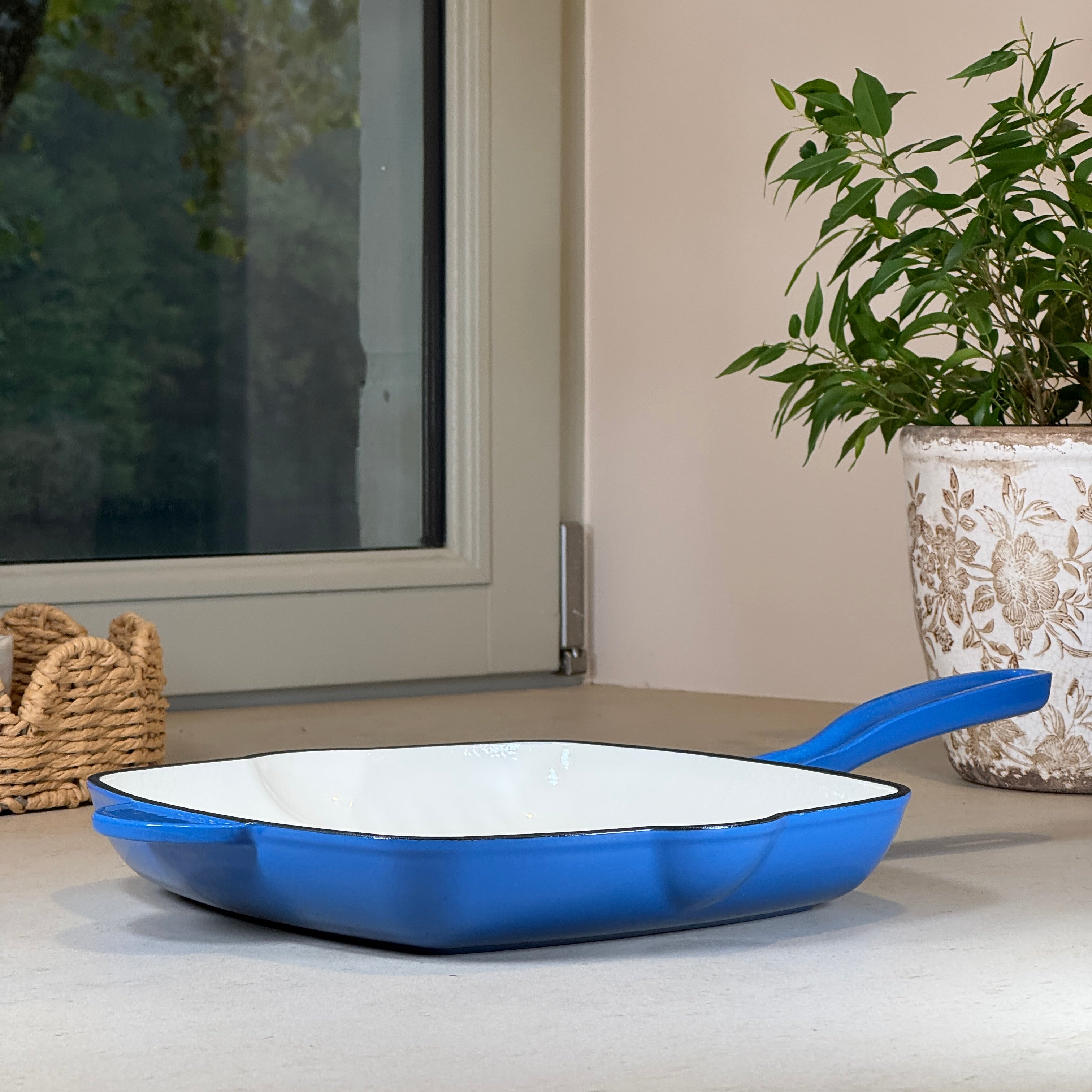 7-teiliges emailliertes Gusseisen-Set – Blaubeerblau