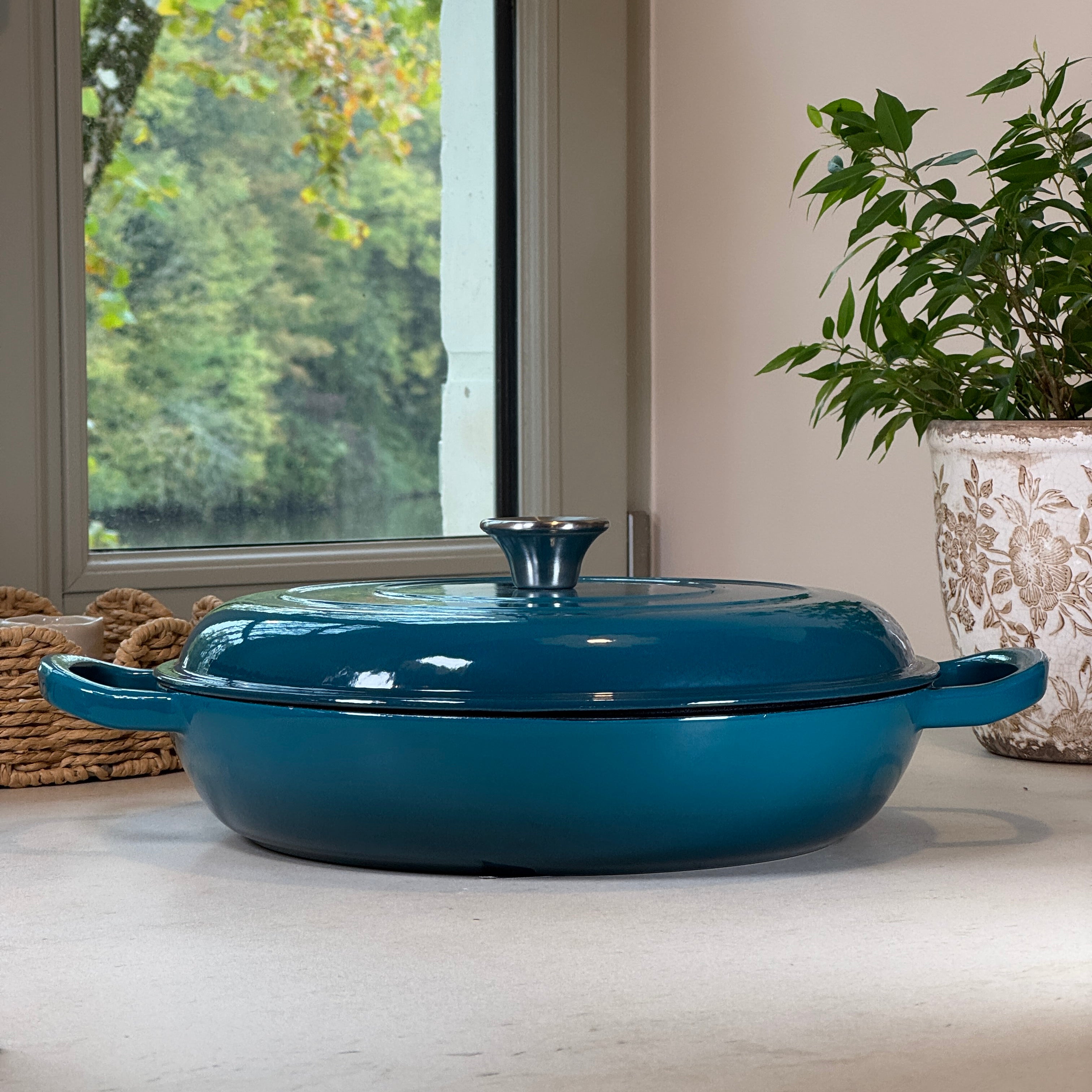 Ensemble 7 pièces en fonte émaillée - Bleu Cyan