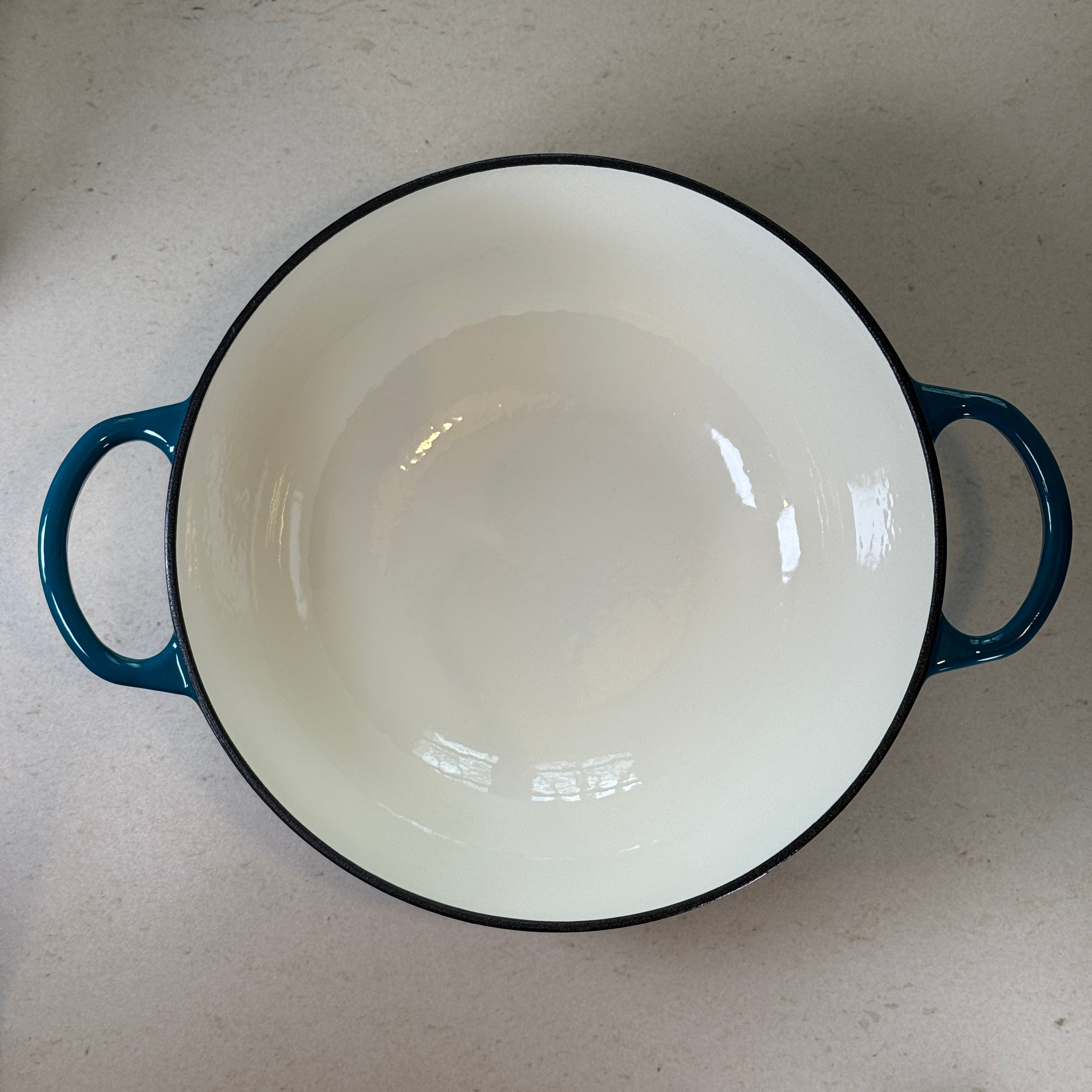 Marmite ronde en fonte émaillée – Bleu Cyan