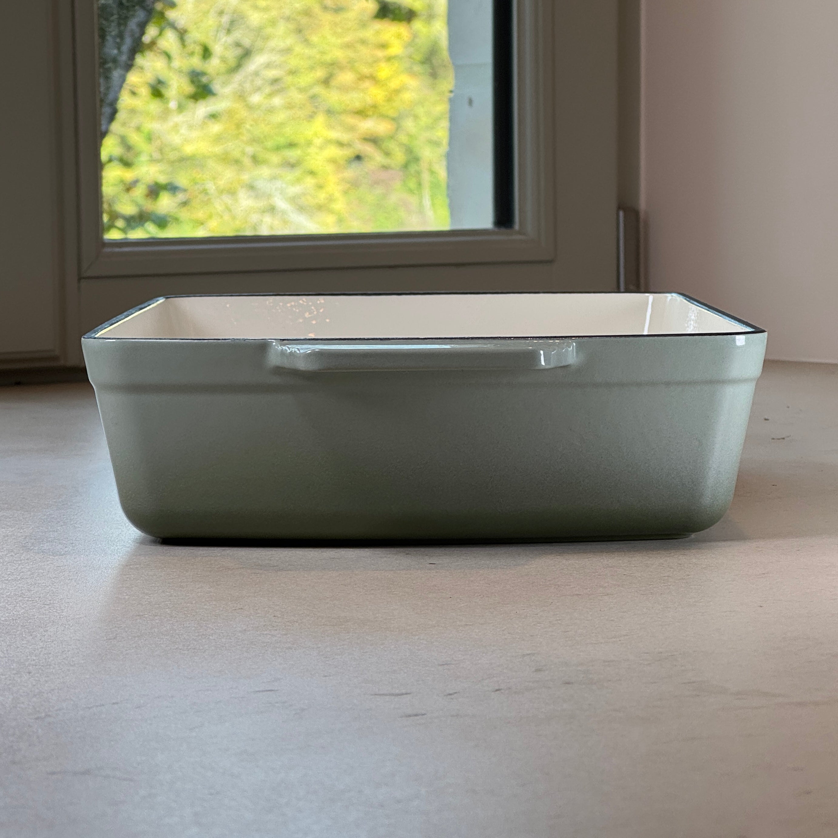 Plat à rôtir rectangulaire en fonte émaillée – Vert Sauge