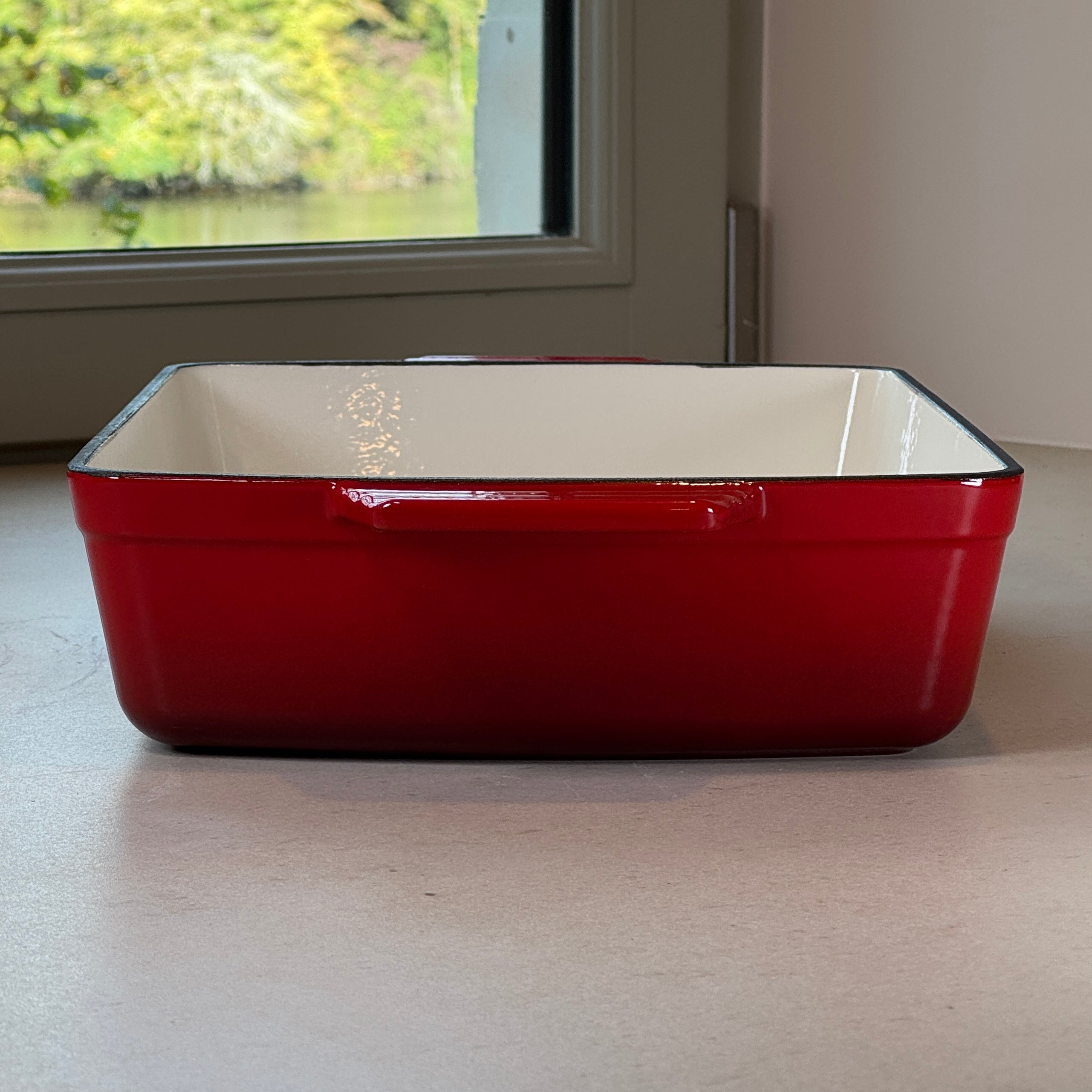 Plat à rôtir rectangulaire en fonte émaillée – Rouge Cerise