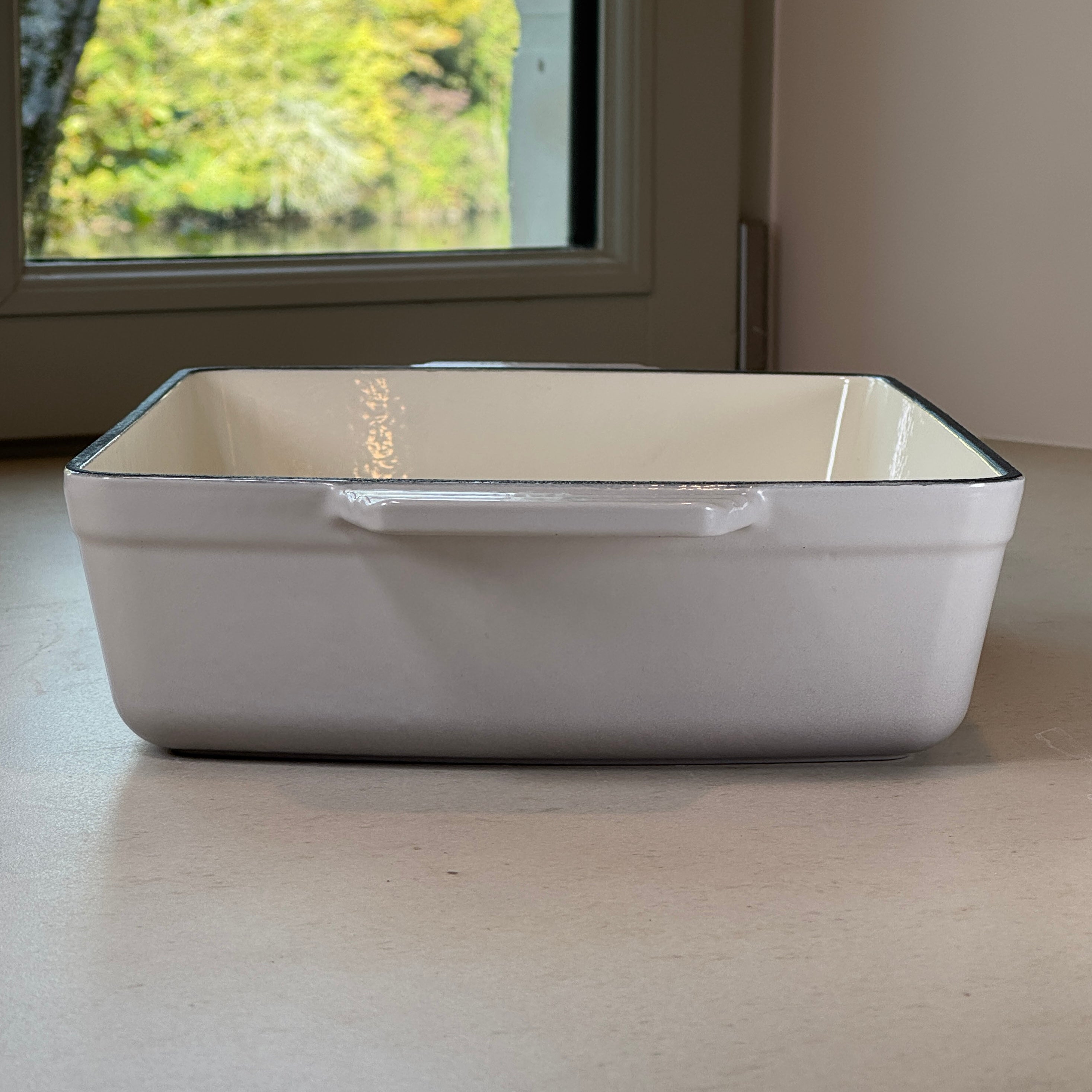 Plat à rôtir rectangulaire en fonte émaillée – Gris Meringue