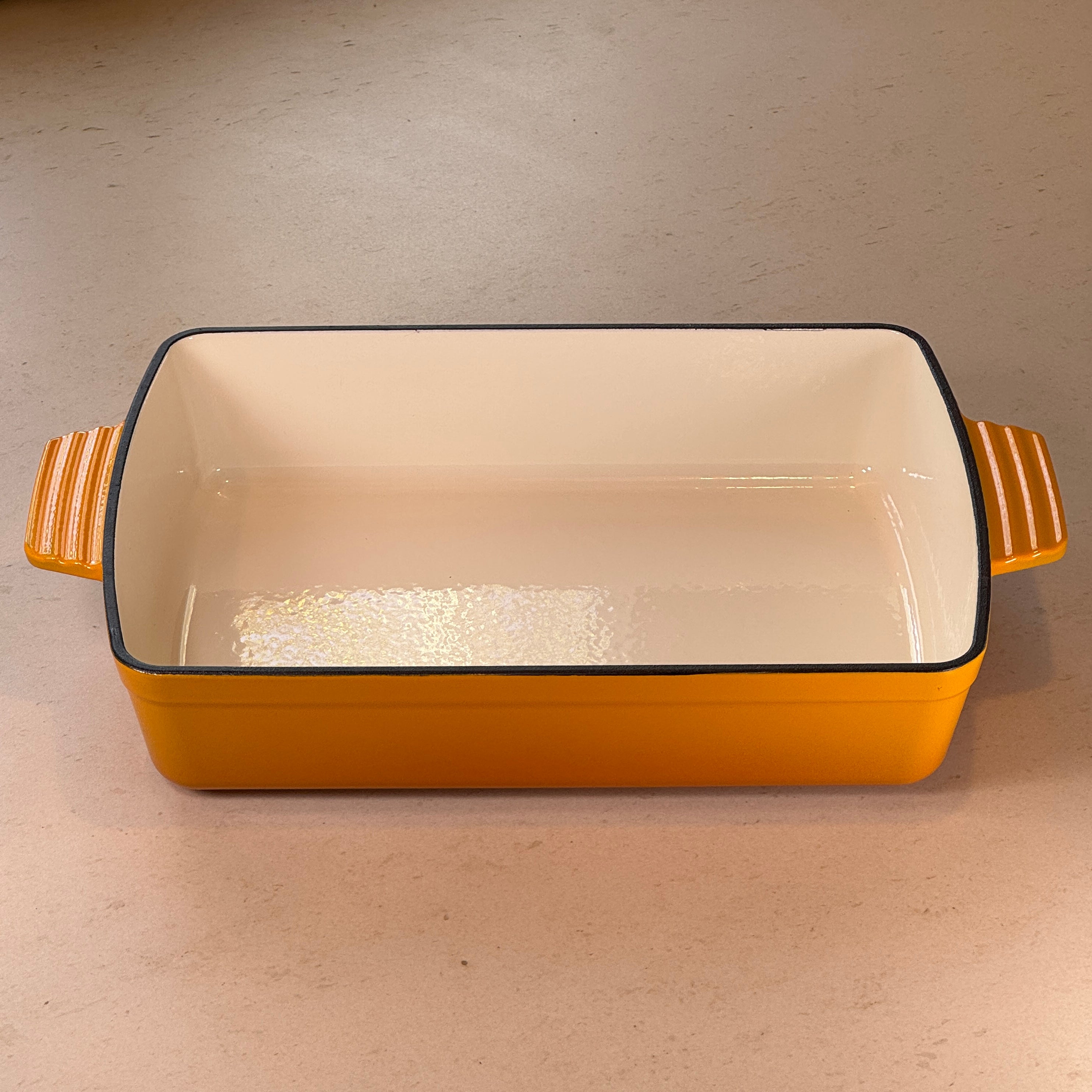 Plat à rôtir rectangulaire en fonte émaillée – Jaune Moutarde
