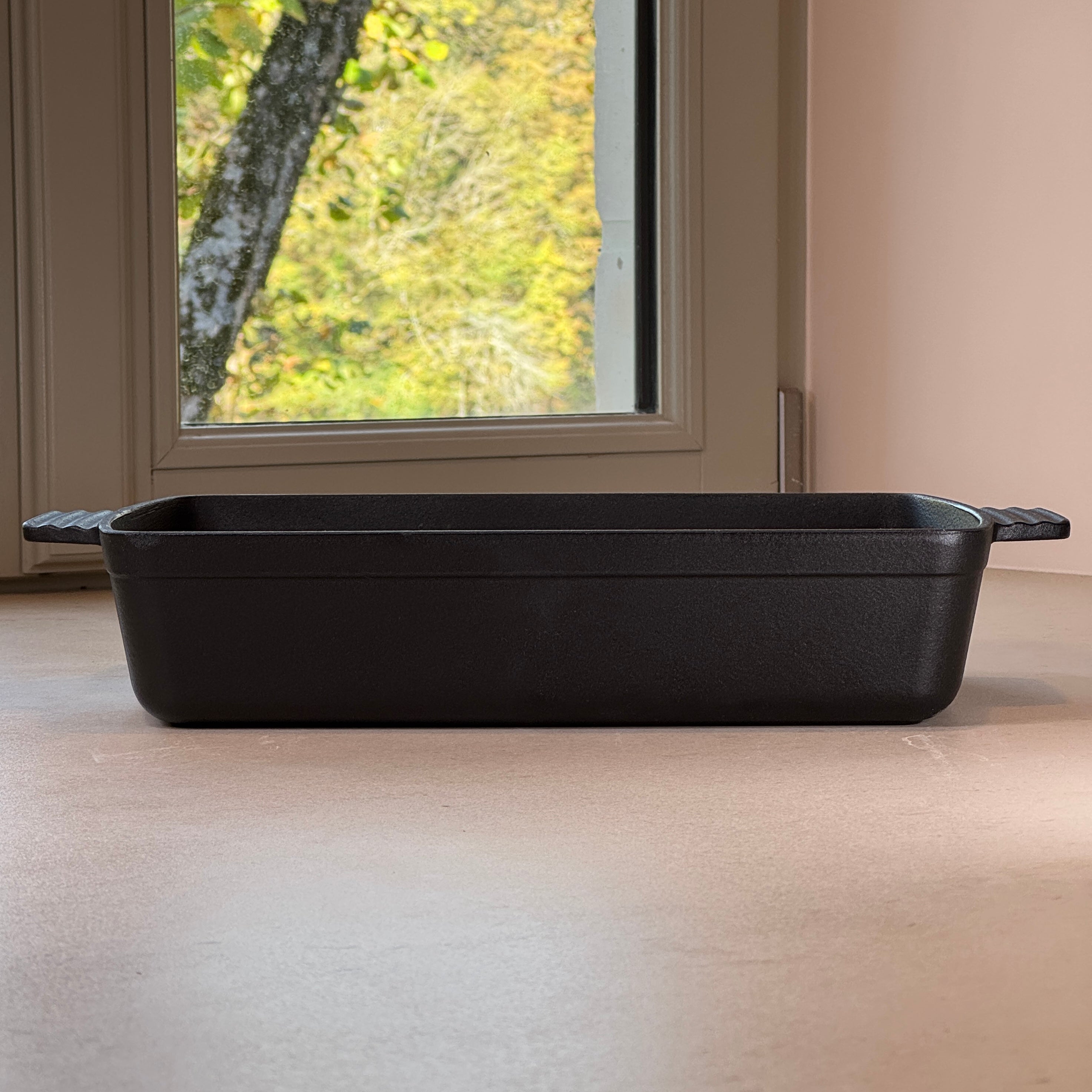 Plat à rôtir rectangulaire en fonte – Noir Mat