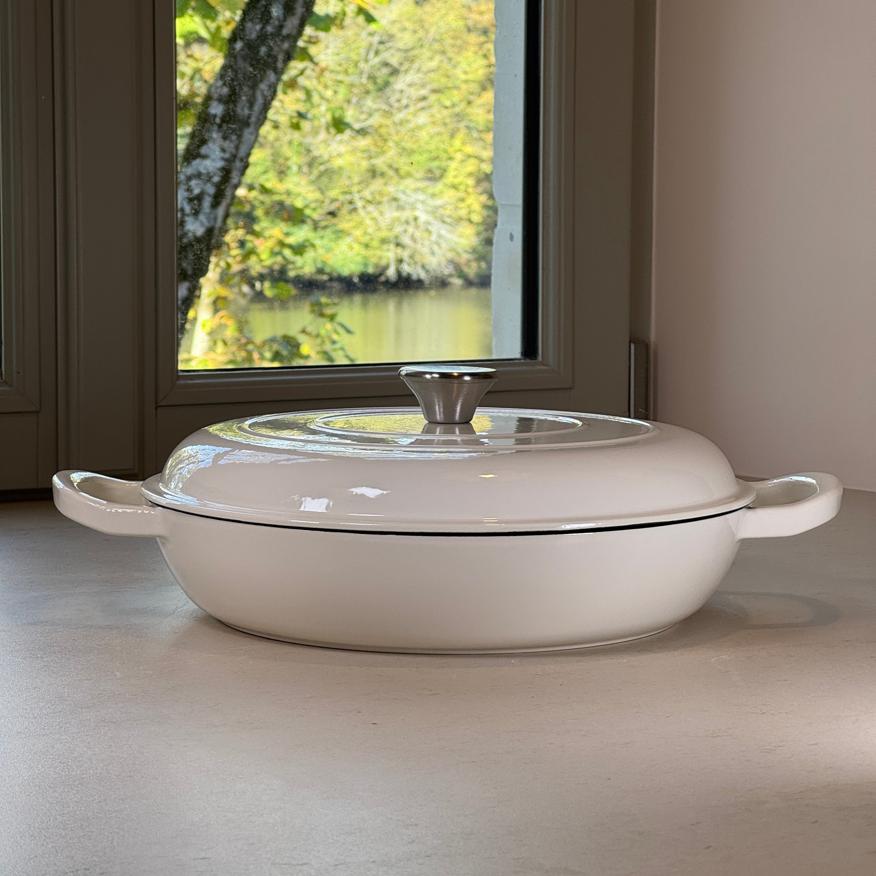 Faitout en fonte émaillée - Blanc Vanille