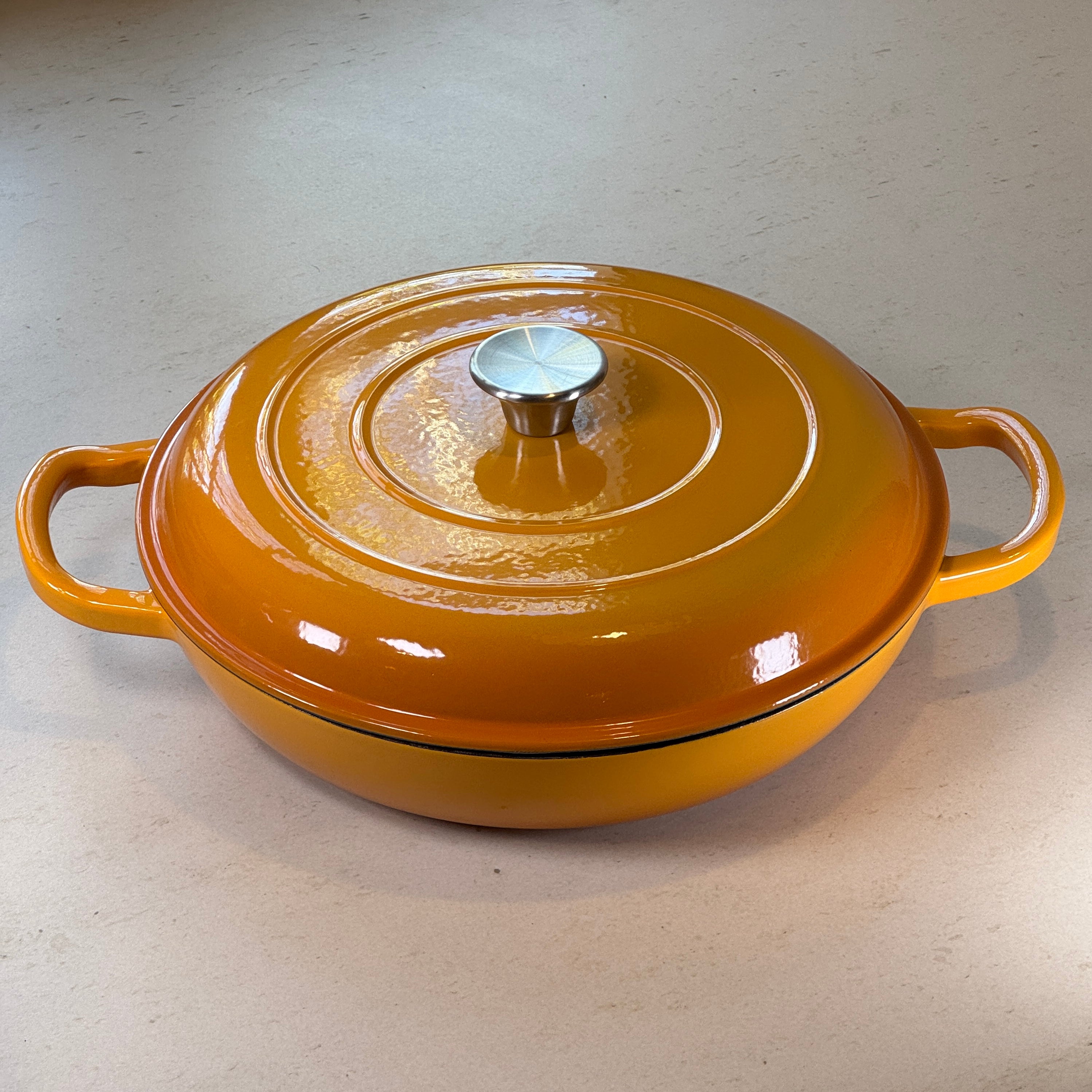 Faitout en fonte émaillée - Jaune Moutarde