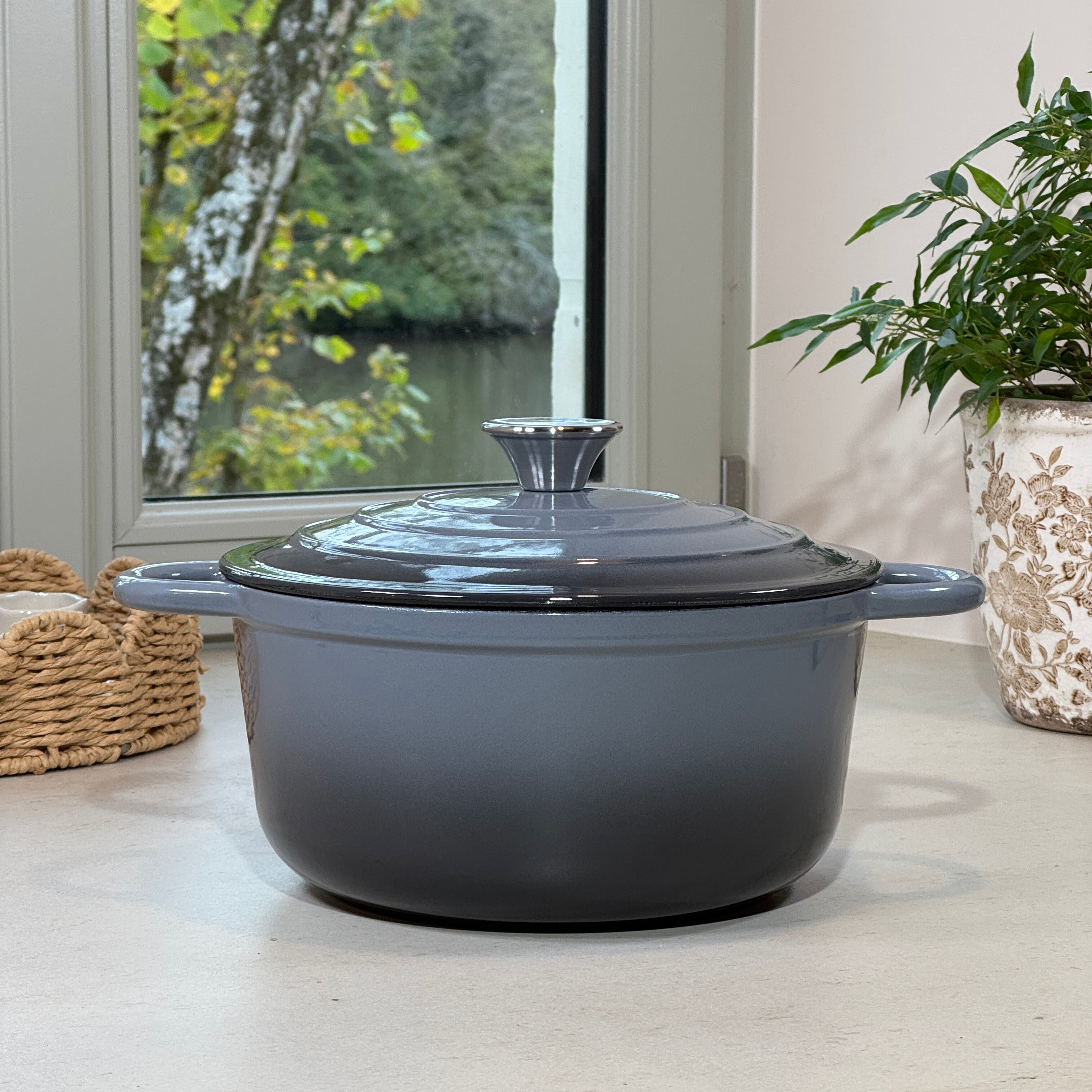 Ensemble 4 pièces en fonte émaillée – Gris Anthracite