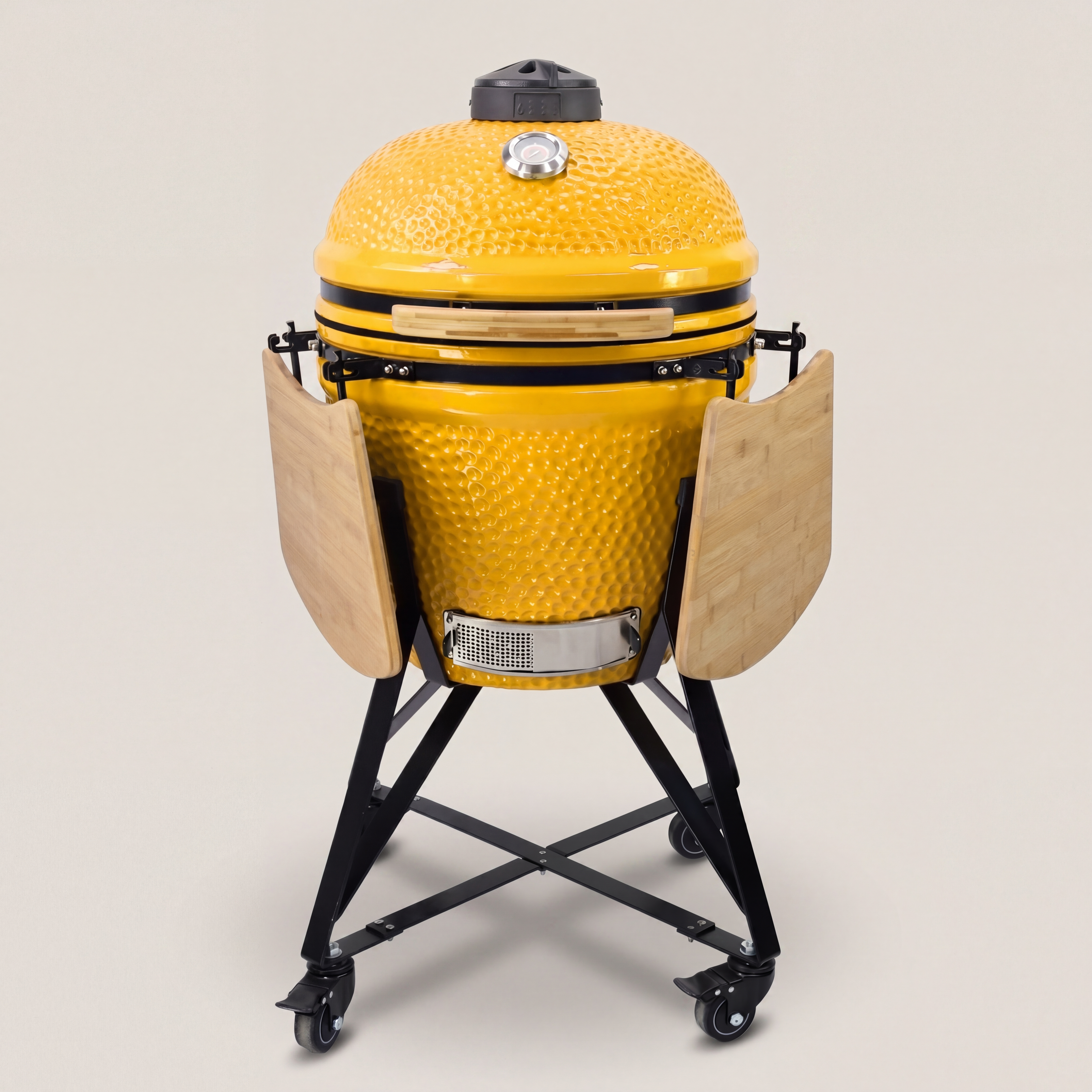 Barbecue Kamado jaune 21 pouces avec ombres