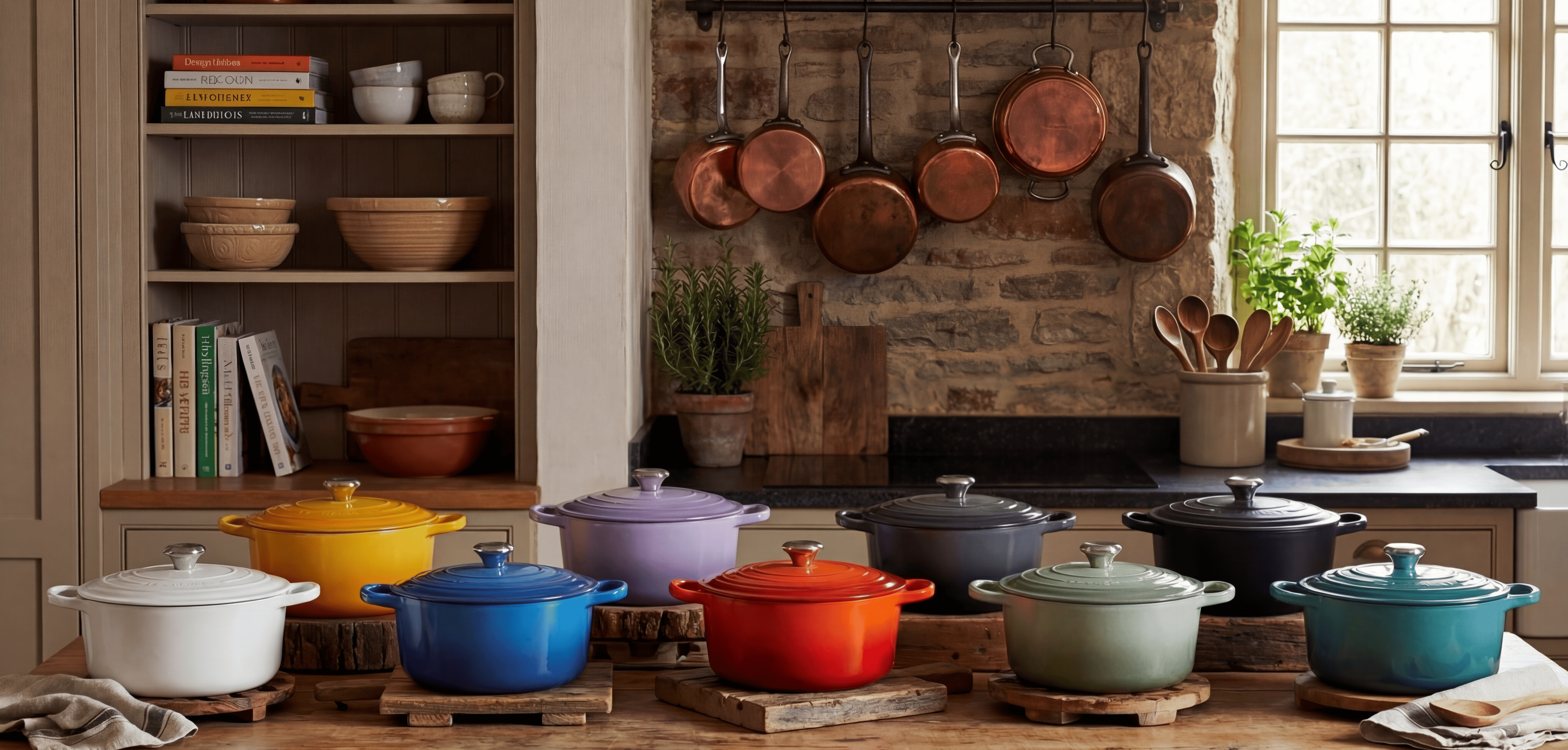 Cocotte ronde en fonte émaillée colorama cuisine ancienne