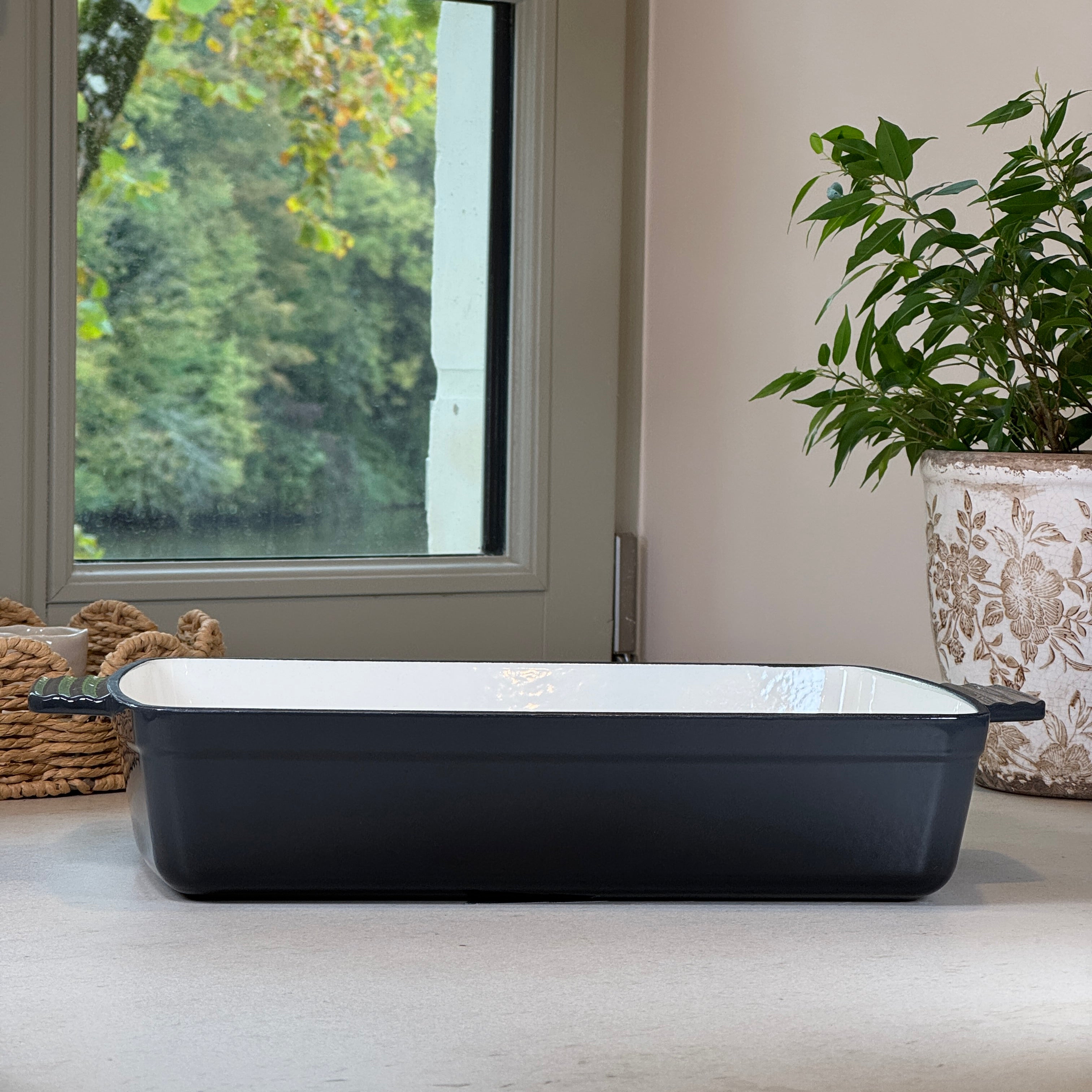 Plat à rôtir en fonte émaillée Gris Truffe