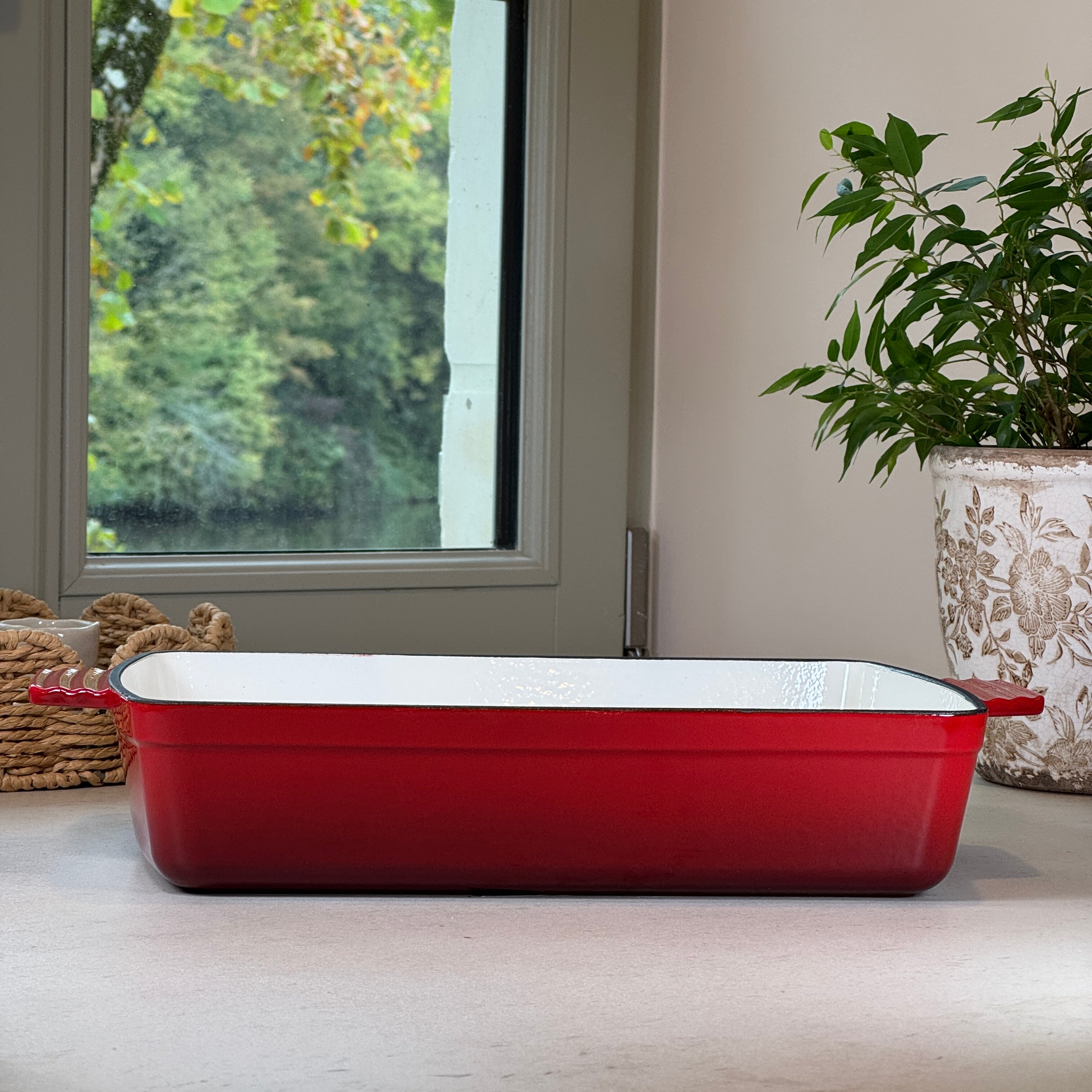 Plat à rôtir en fonte émaillée Rouge Cerise