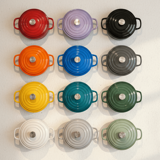 Cocotte ronde en fonte émaillée 12 couleurs