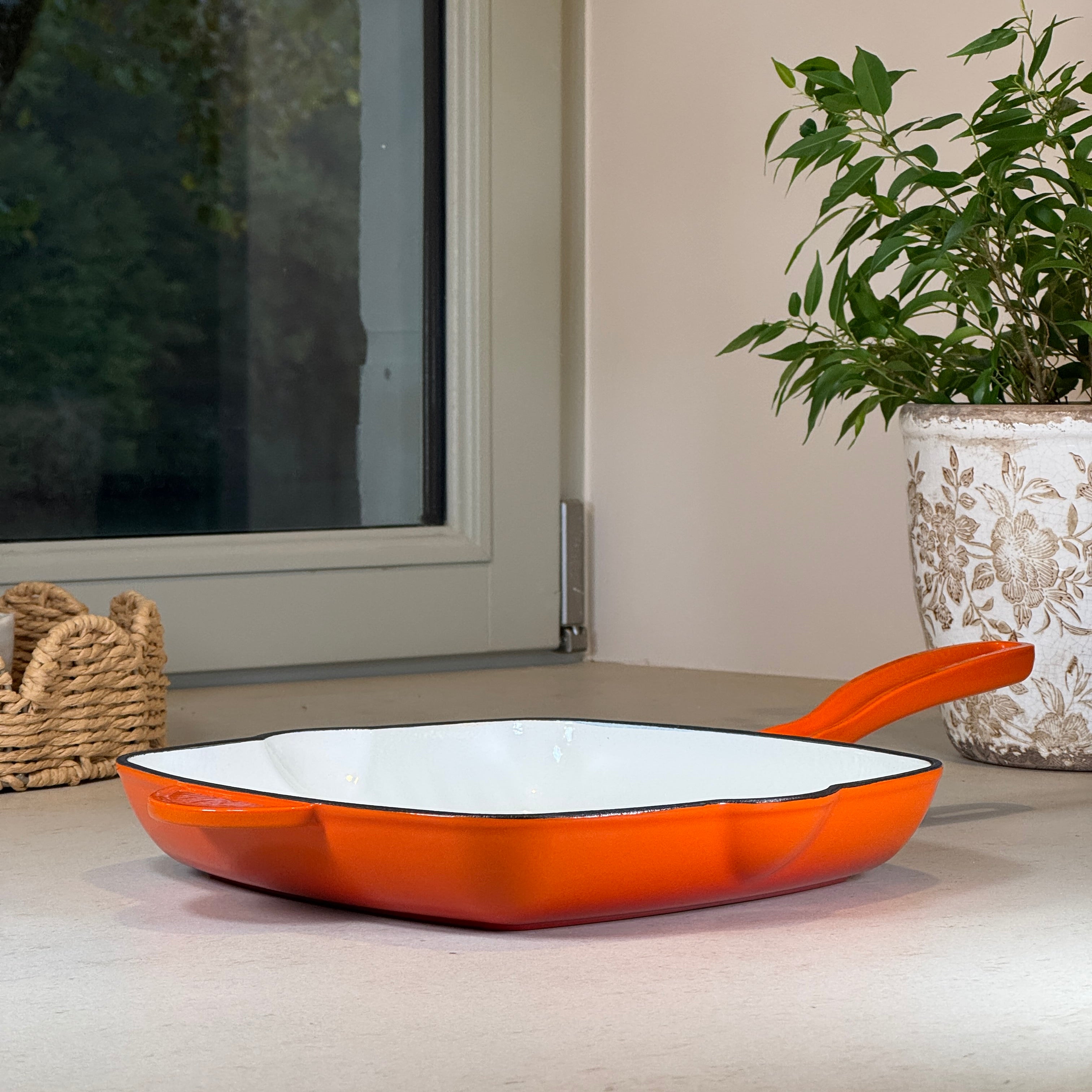 Ensemble 7 pièces en fonte émaillée - Orange