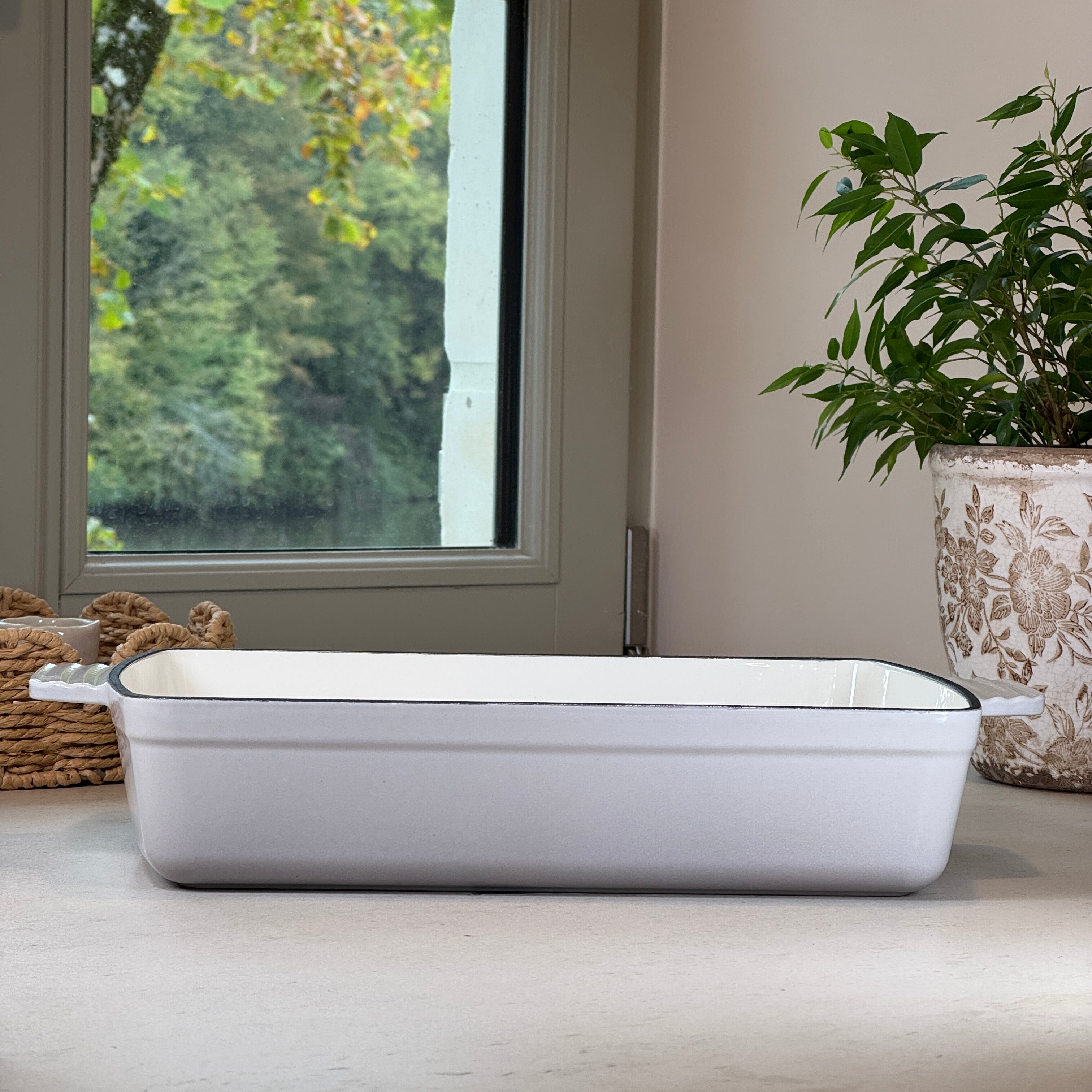 Ensemble 7 pièces en fonte émaillée - Gris Meringue