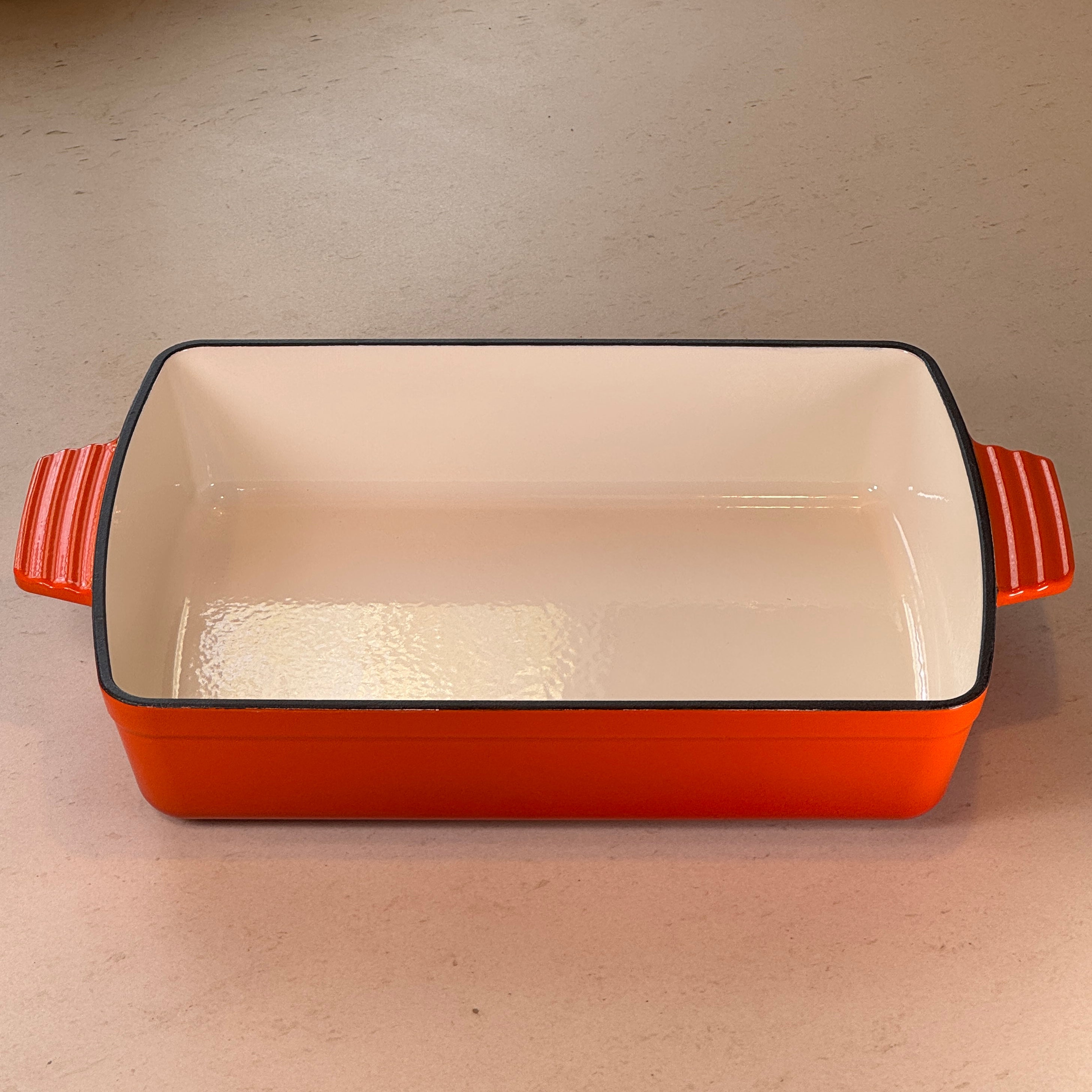 Plat à rôtir rectangulaire en fonte émaillée – Orange