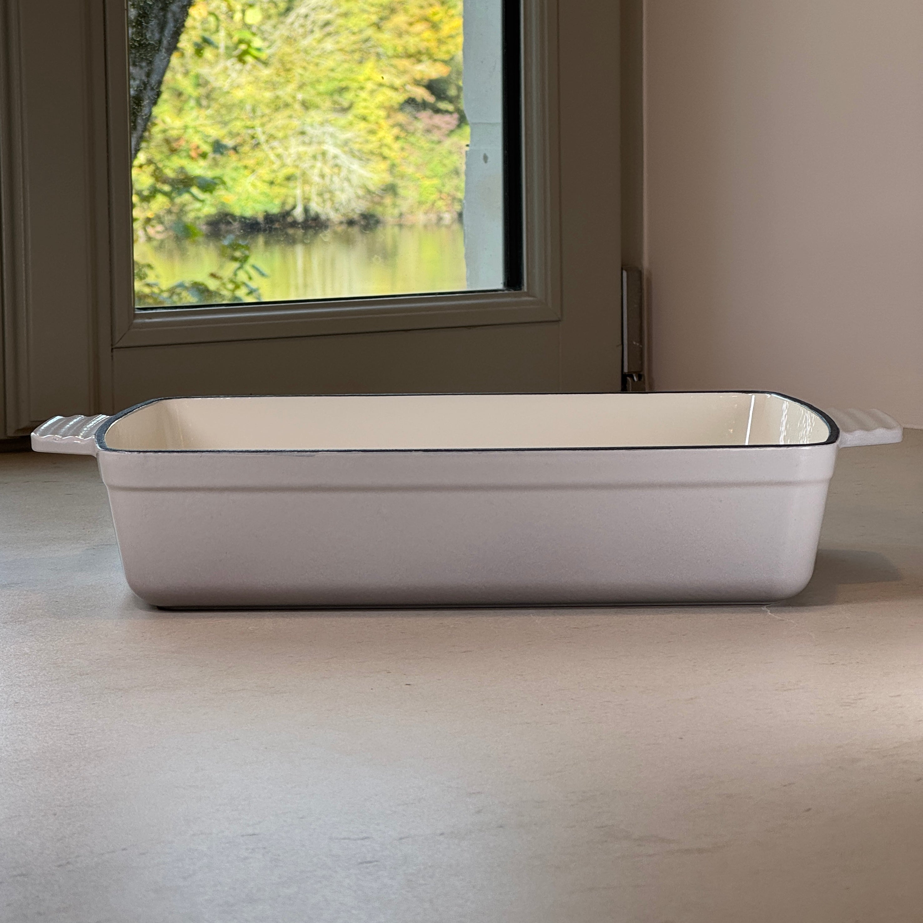Plat à rôtir rectangulaire en fonte émaillée – Gris Meringue