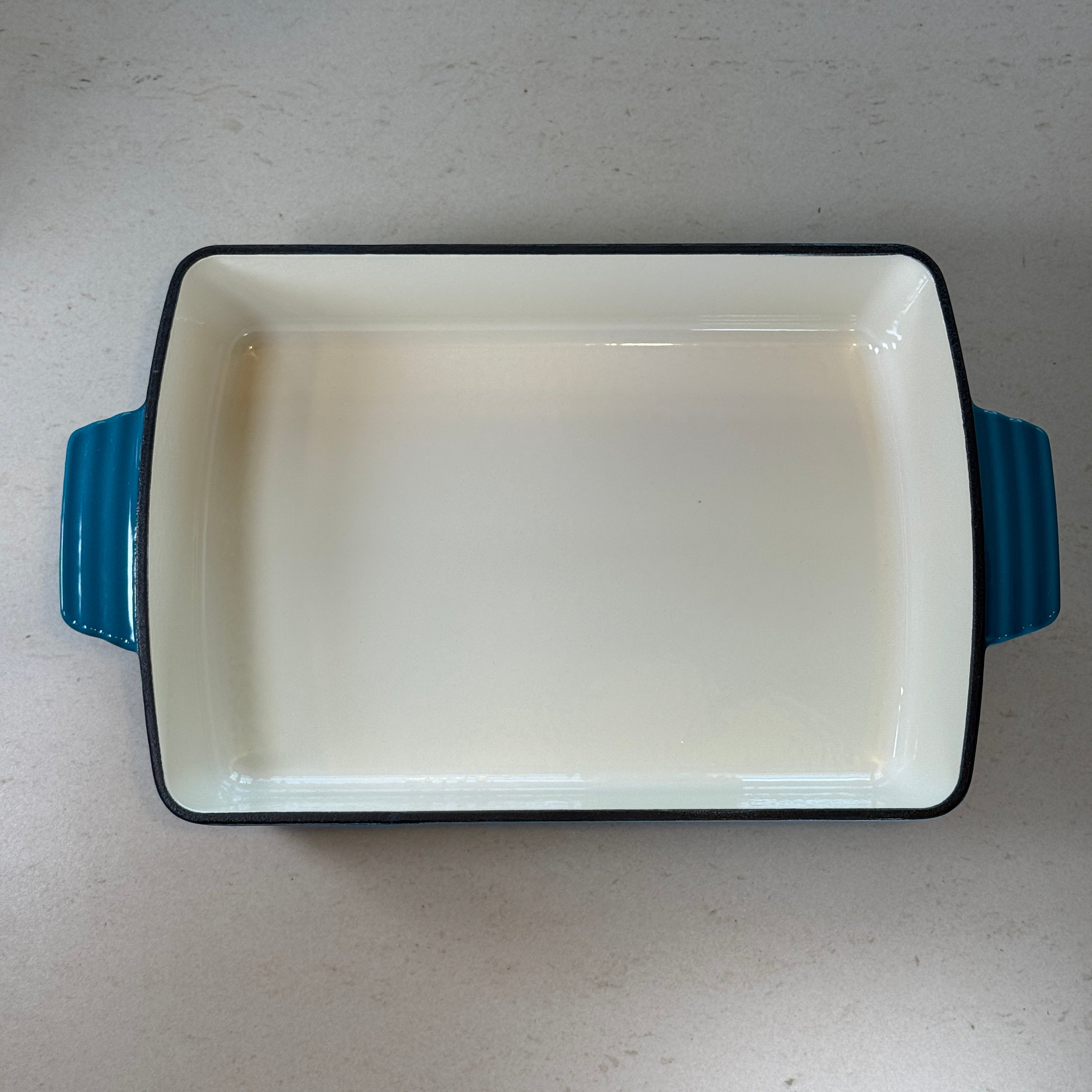 Plat à rôtir rectangulaire en fonte émaillée – Bleu Cyan