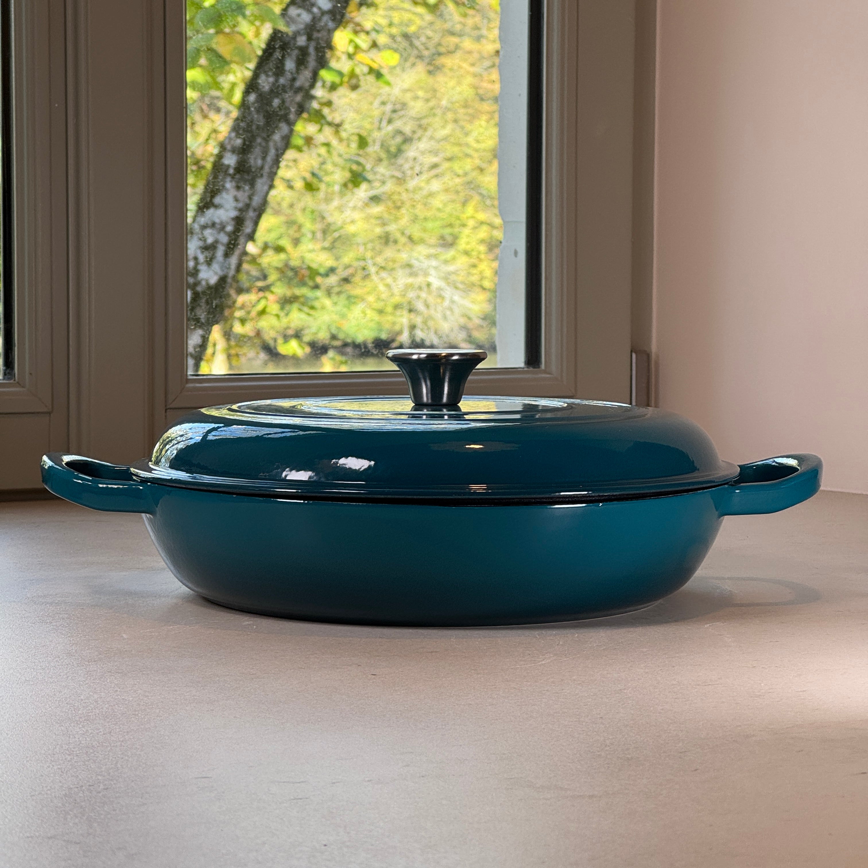 Faitout en fonte émaillée - Bleu Cyan