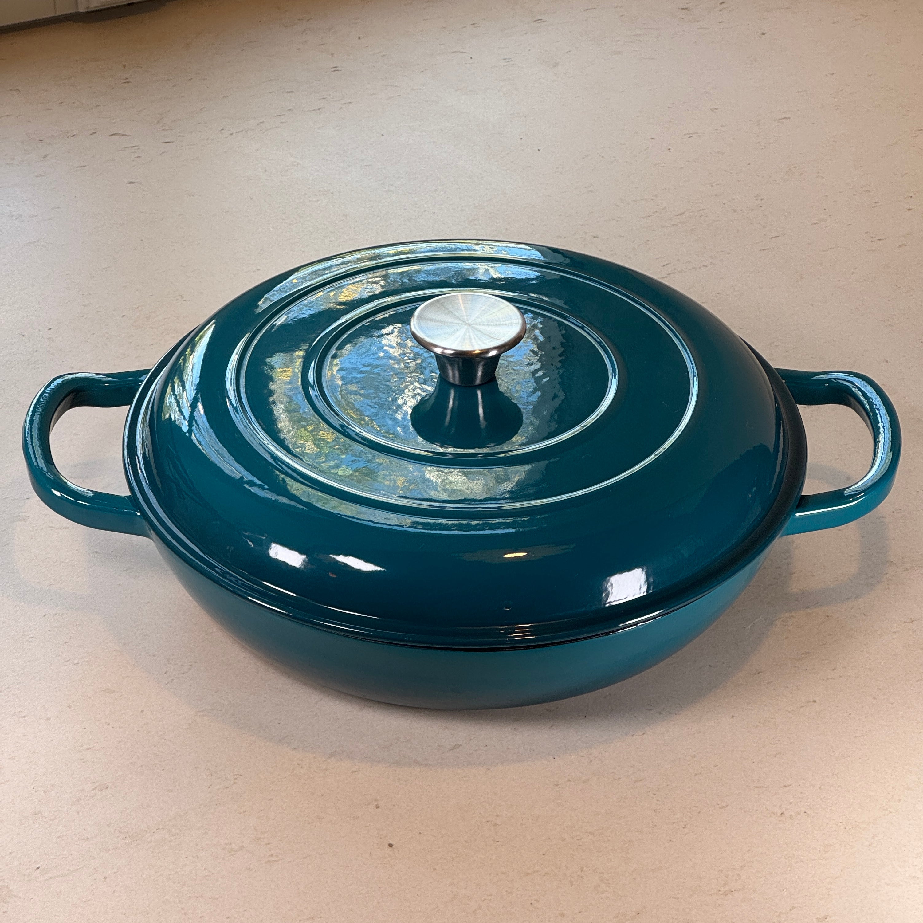 Faitout en fonte émaillée - Bleu Cyan