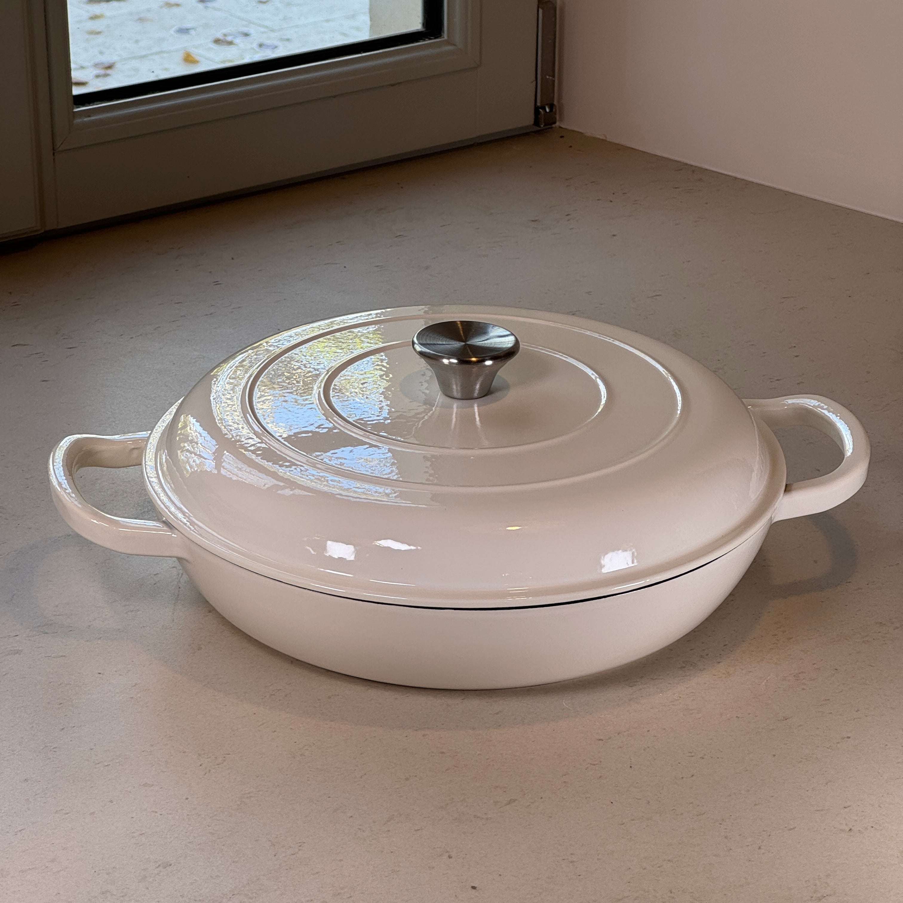 Faitout en fonte émaillée - Blanc Vanille