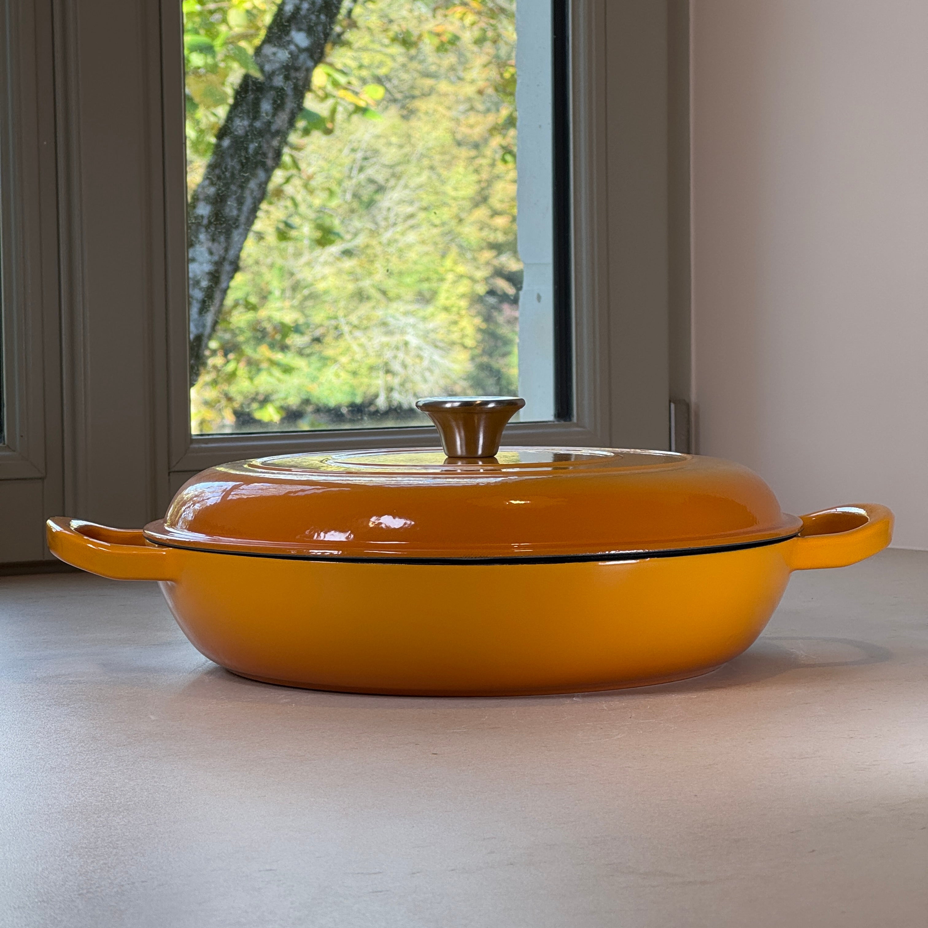 Faitout en fonte émaillée - Jaune Moutarde