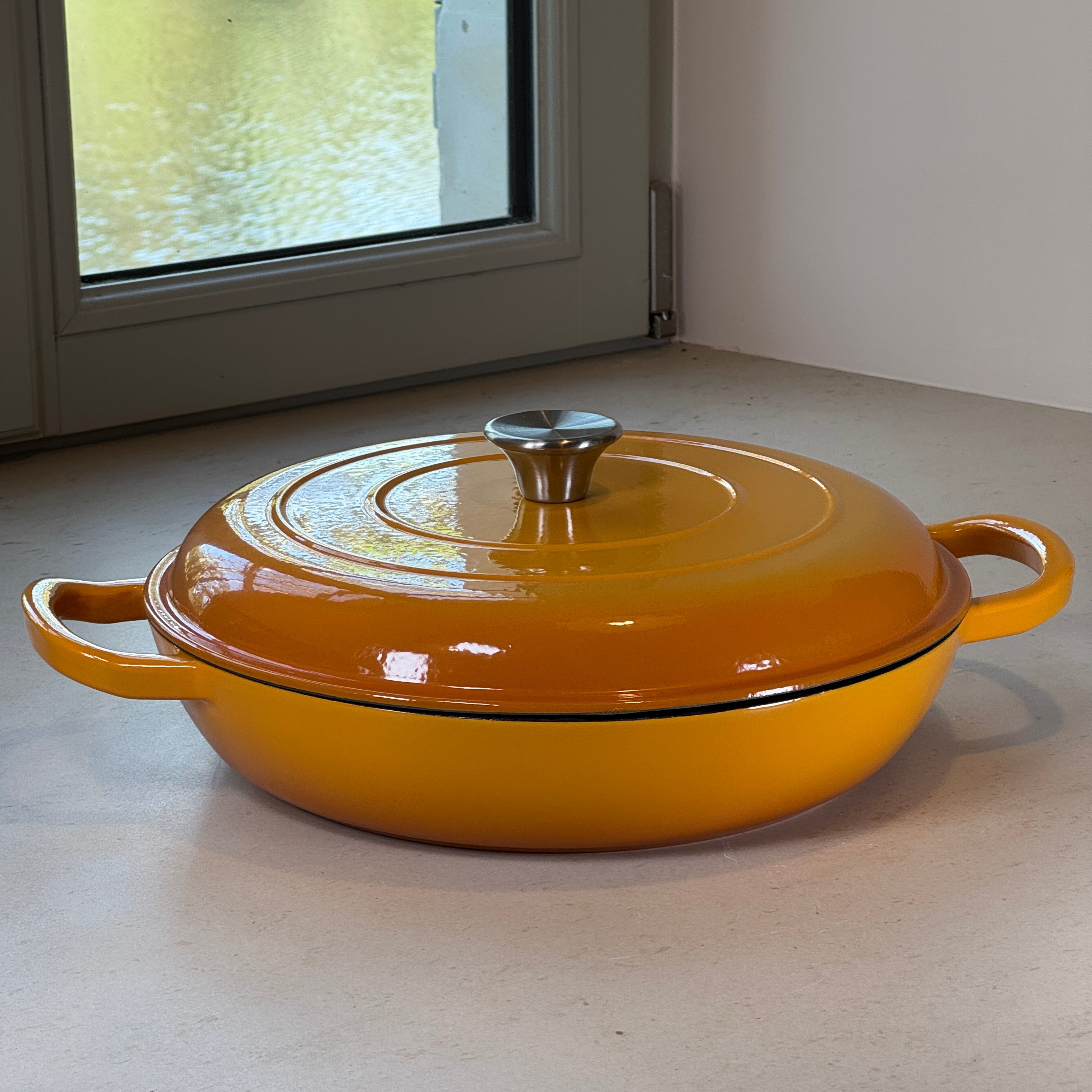 Faitout en fonte émaillée - Jaune Moutarde