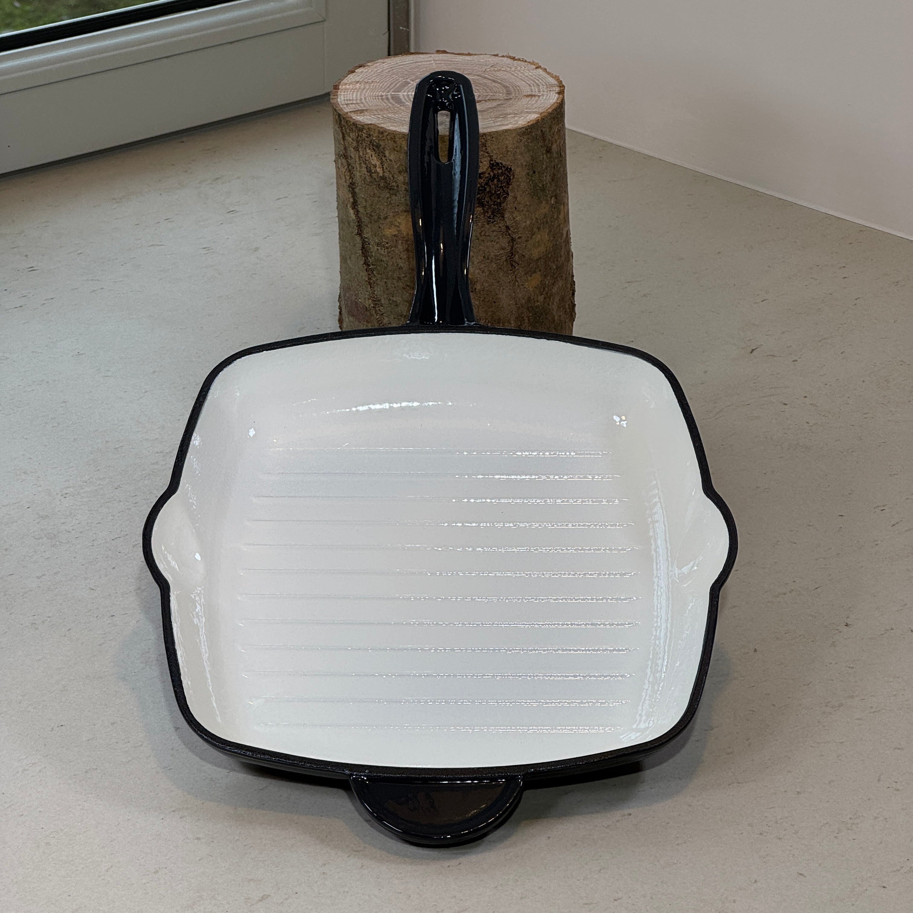 Grill carré en fonte émaillée - Gris Truffe