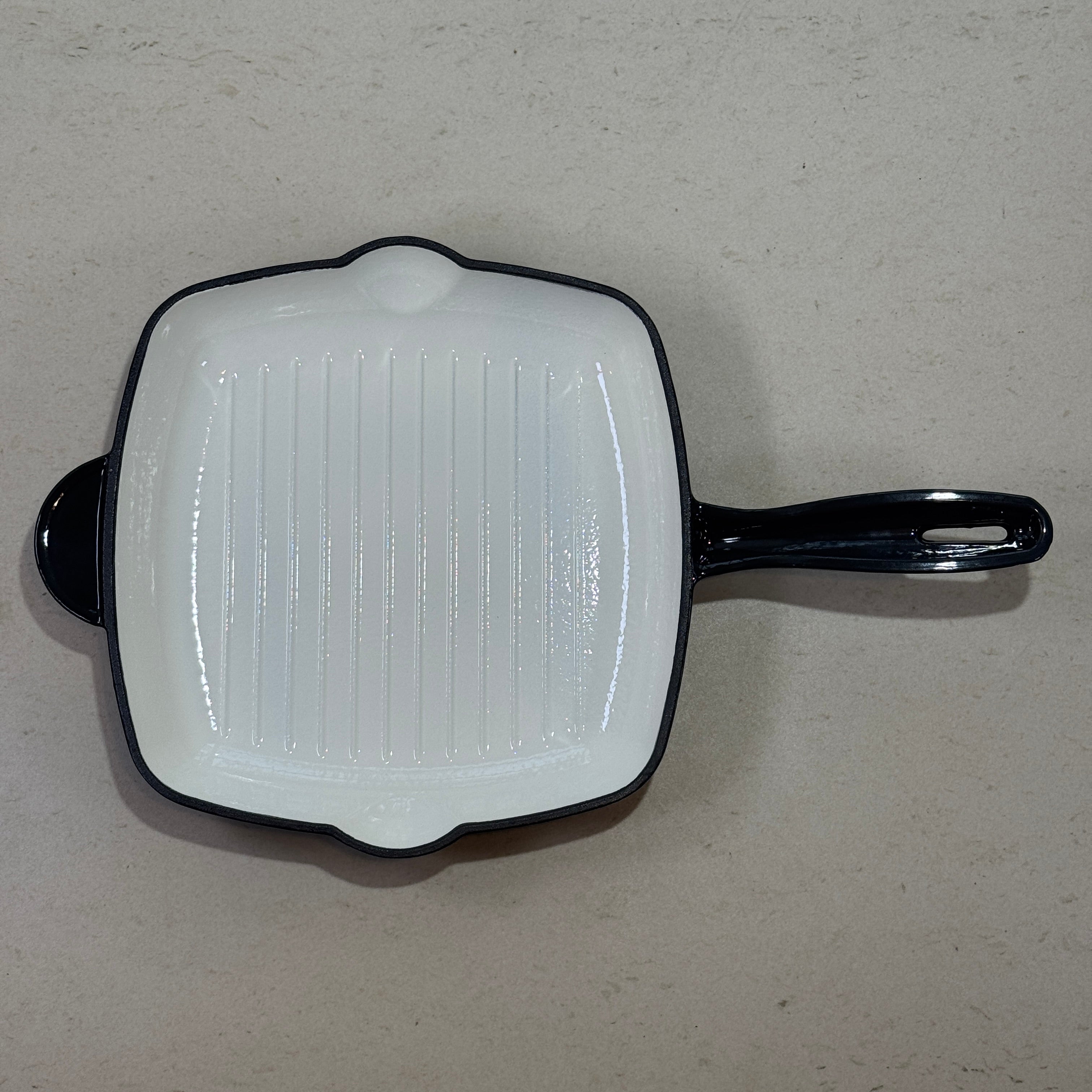 Grill carré en fonte émaillée - Gris Truffe