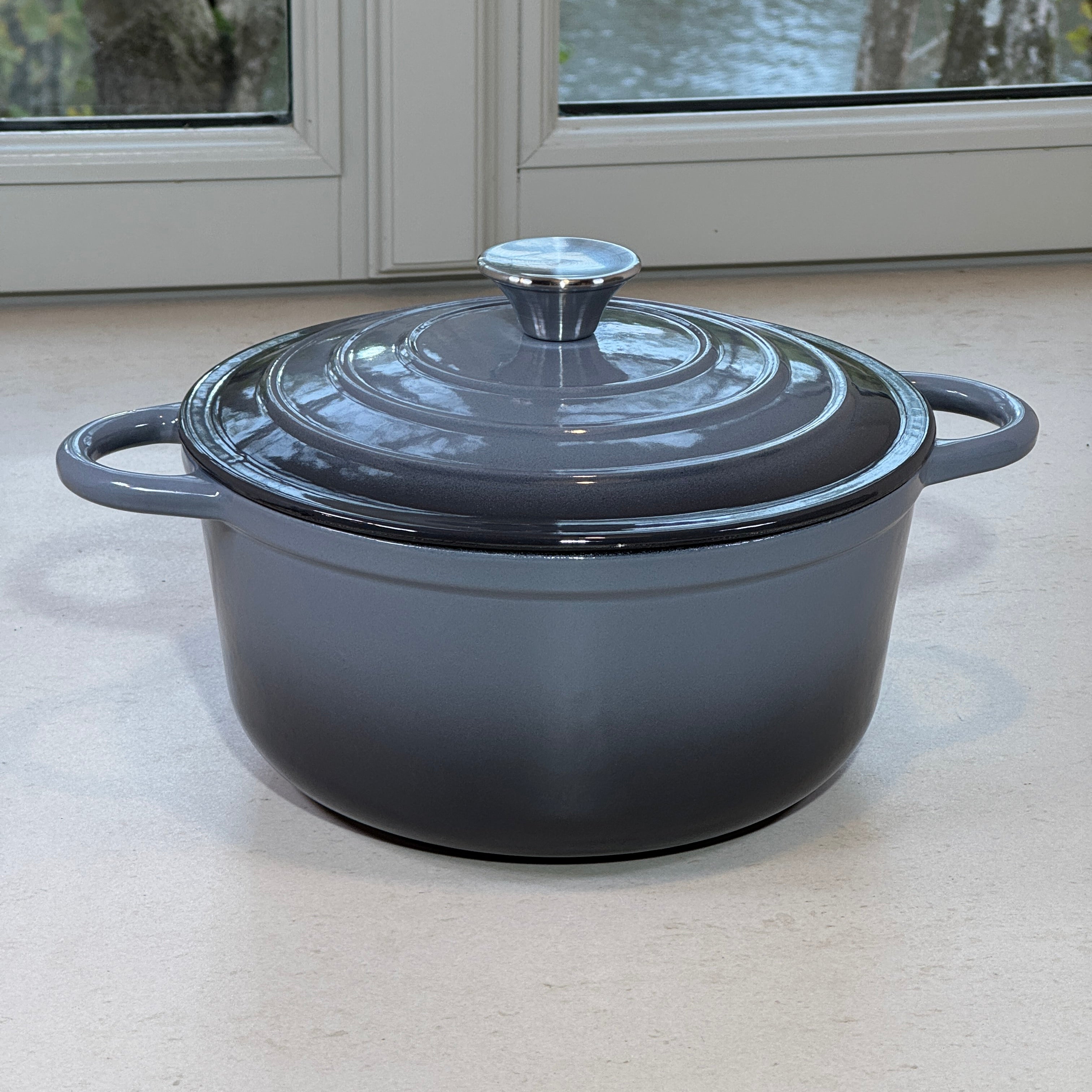 Cocotte ronde en fonte – Gris Anthracite