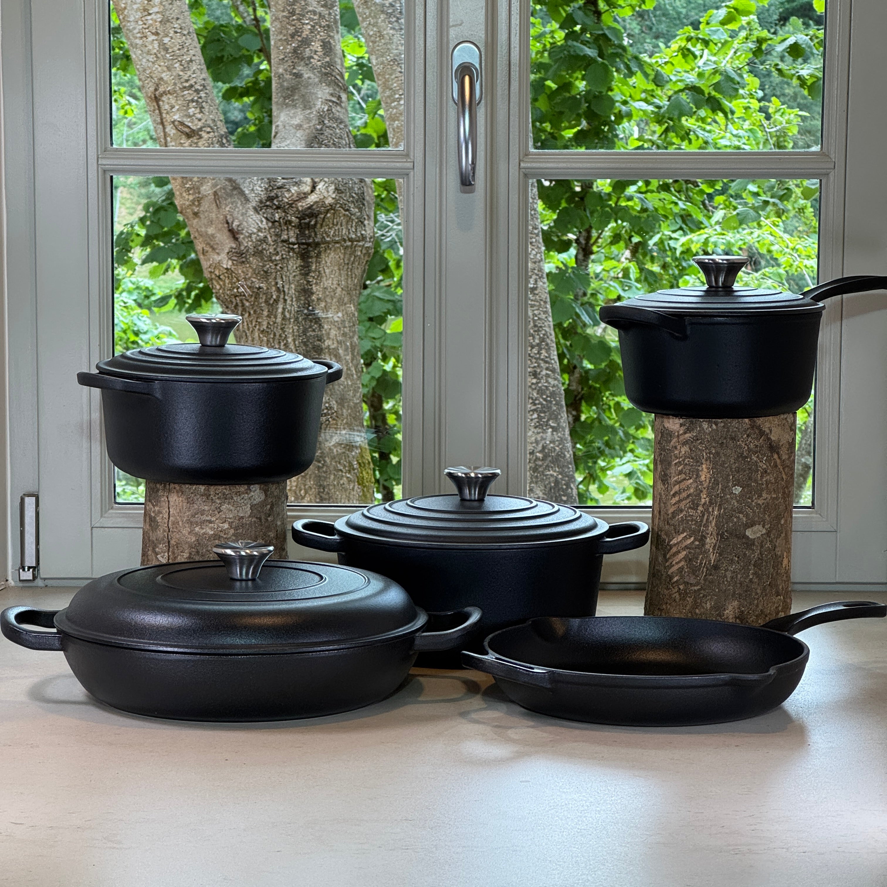 Ensemble 5 pièces en fonte – Noir Mat