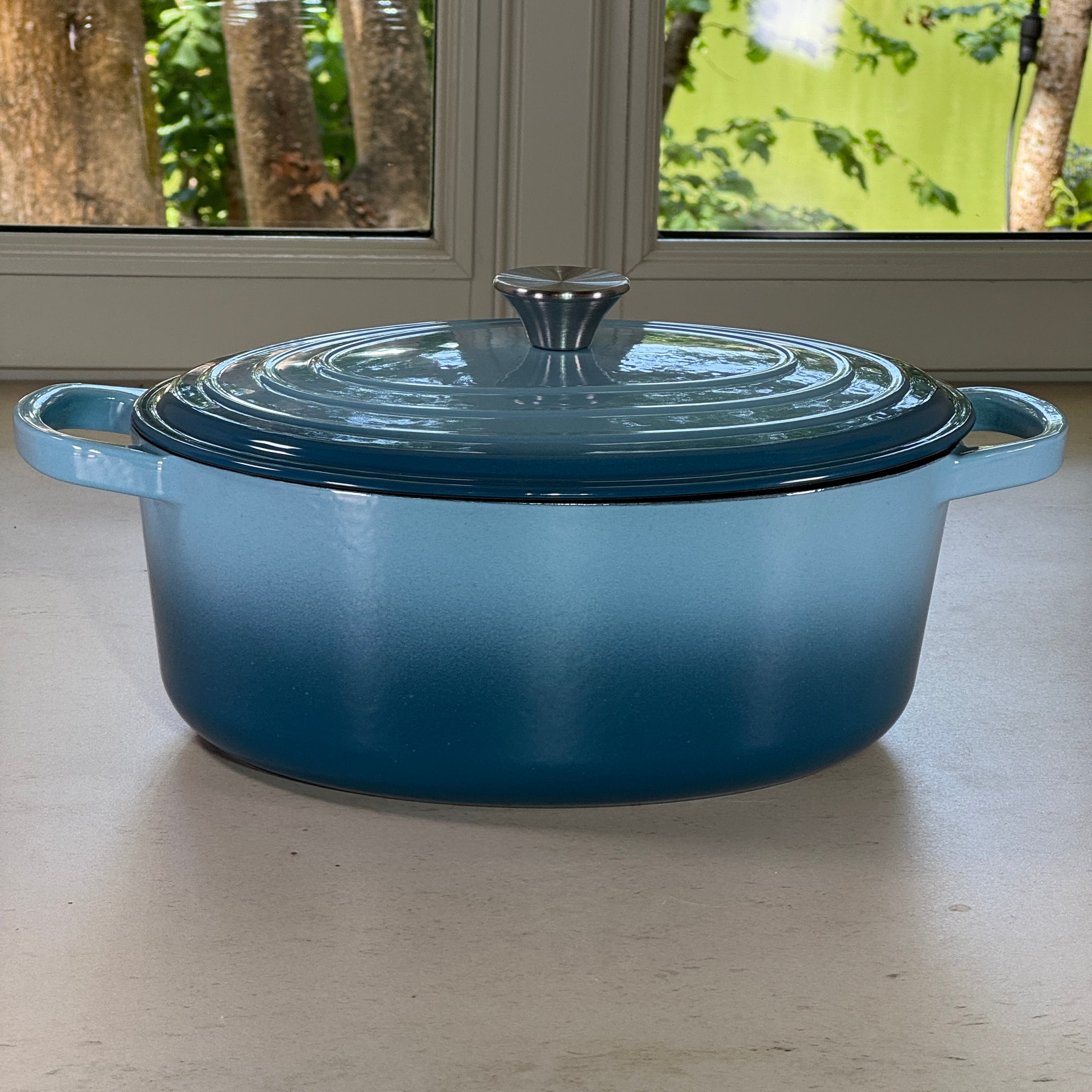 Cocotte ovale en fonte émaillée – Turquoise