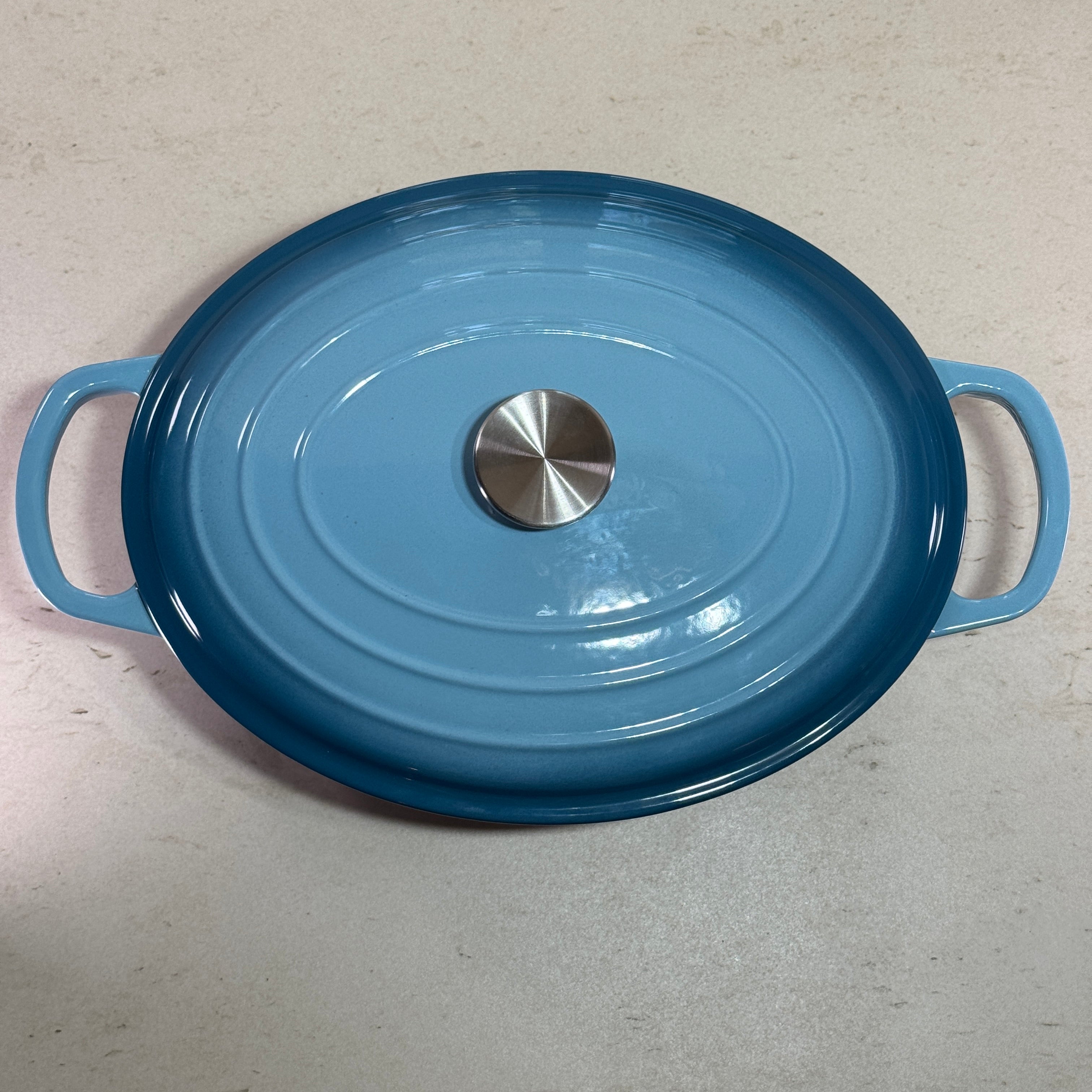 Cocotte ovale en fonte émaillée – Turquoise