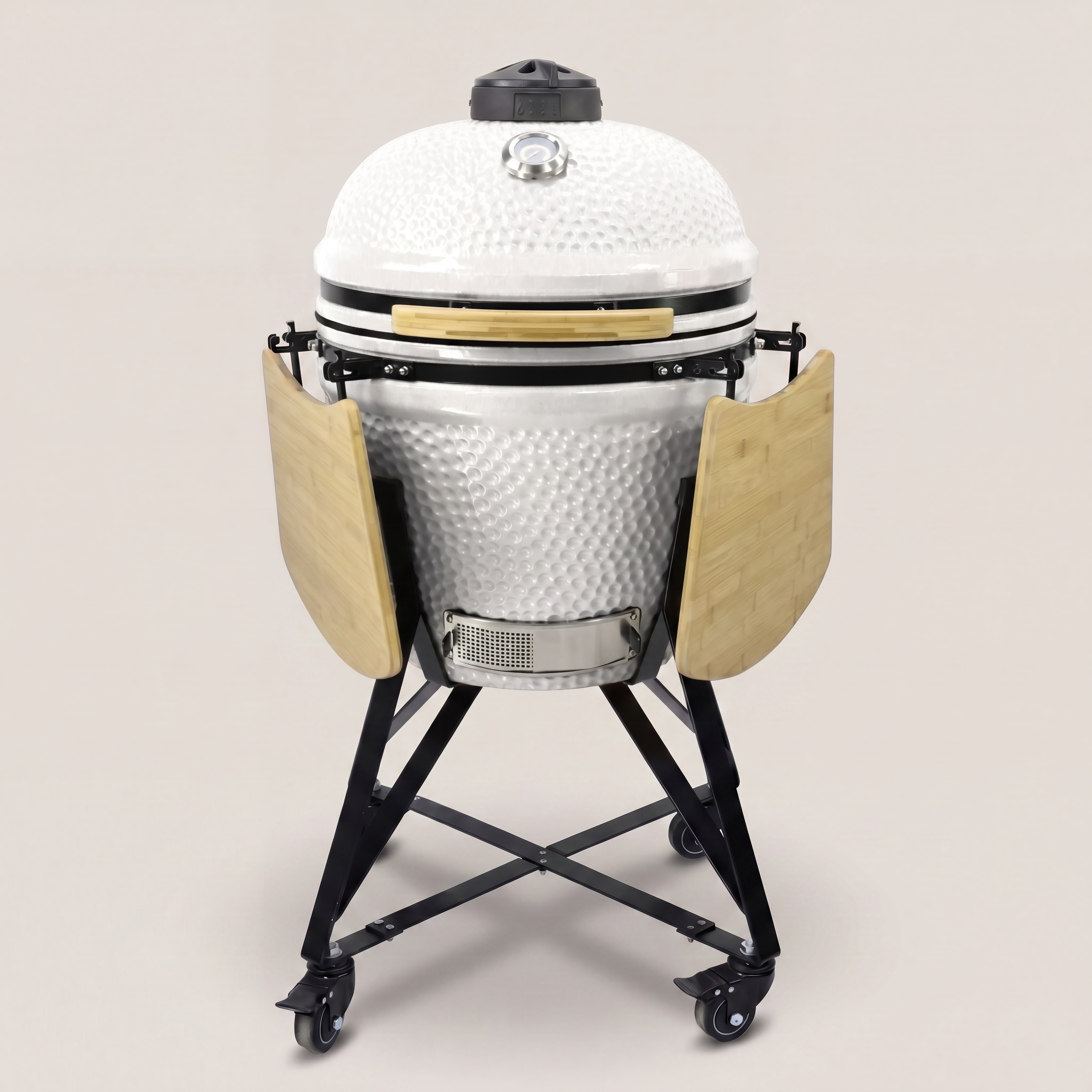 Barbecue kamado blanc 21 pouces avec ombres