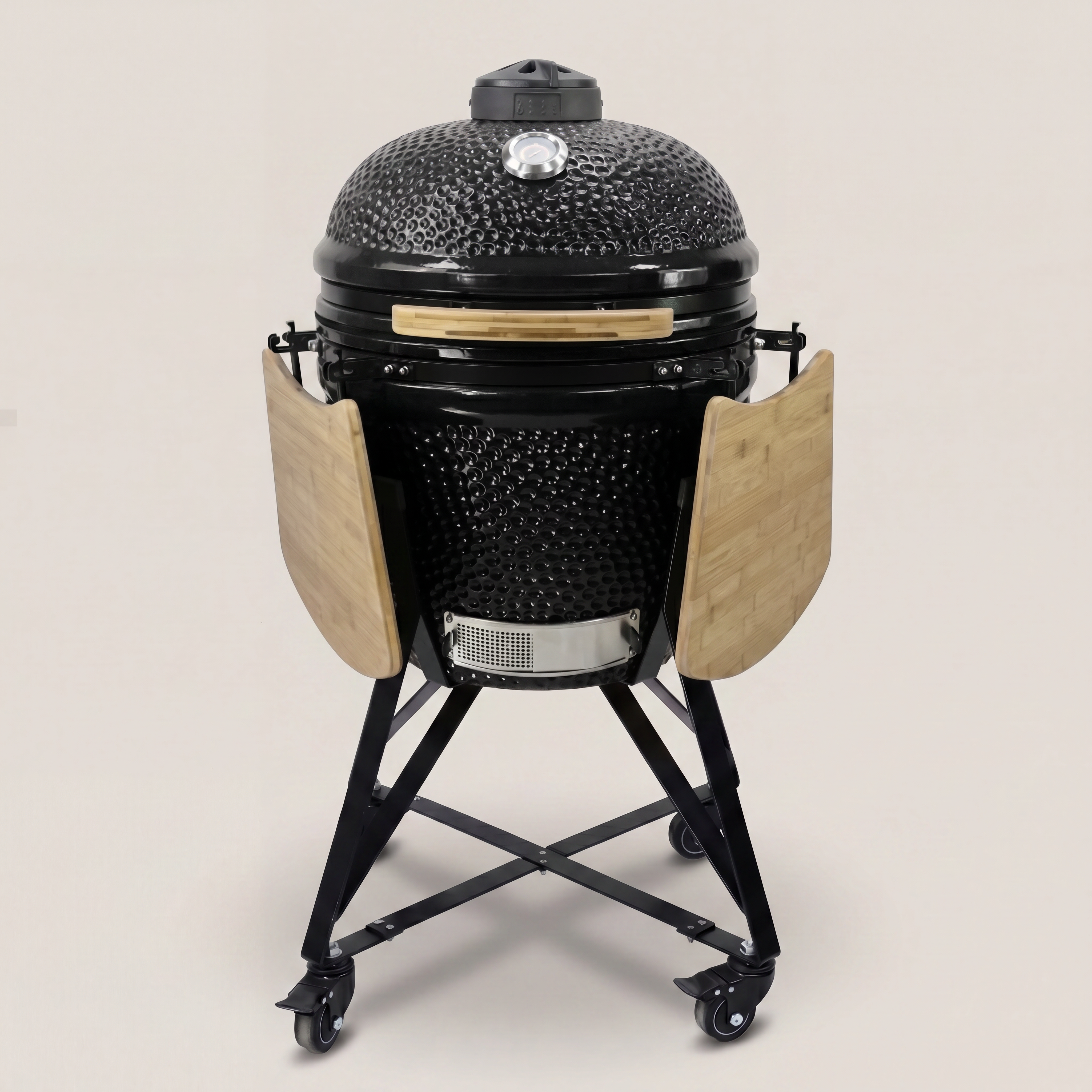 Barbecue kamado noir 21 pouces avec ombres