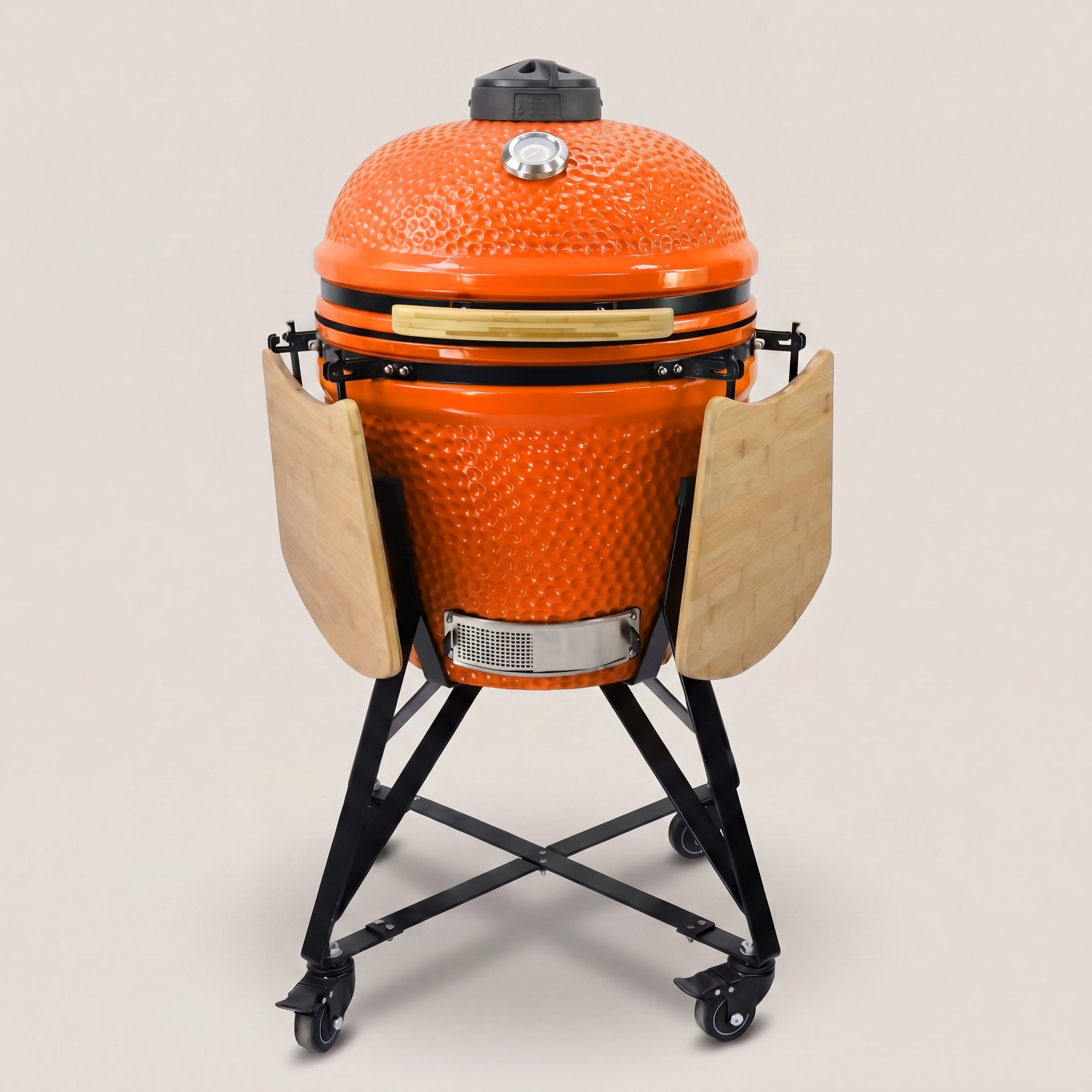Barbecue kamado orange 21 pouces avec ombres