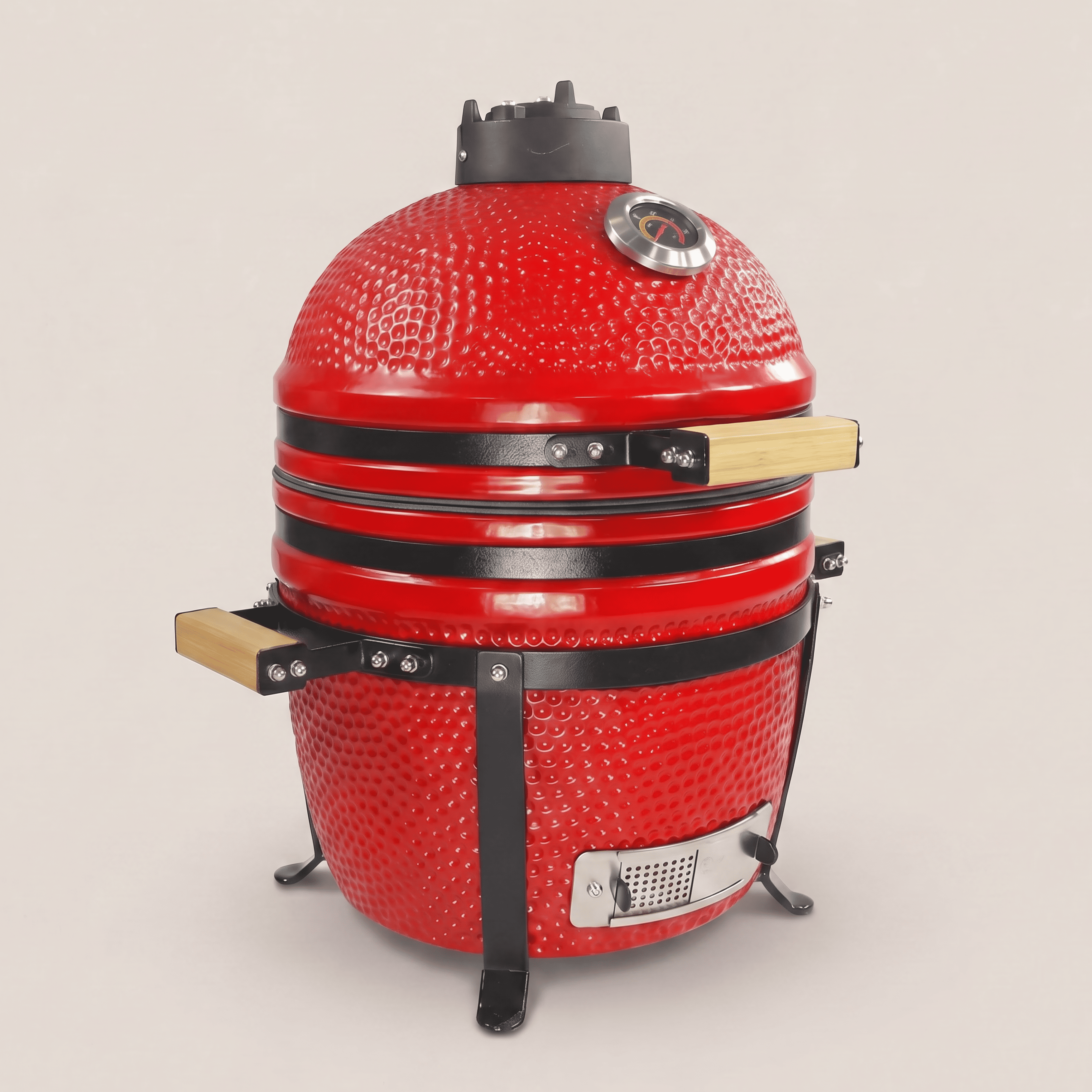 Barbecue kamado rouge 15 pouces avec ombres