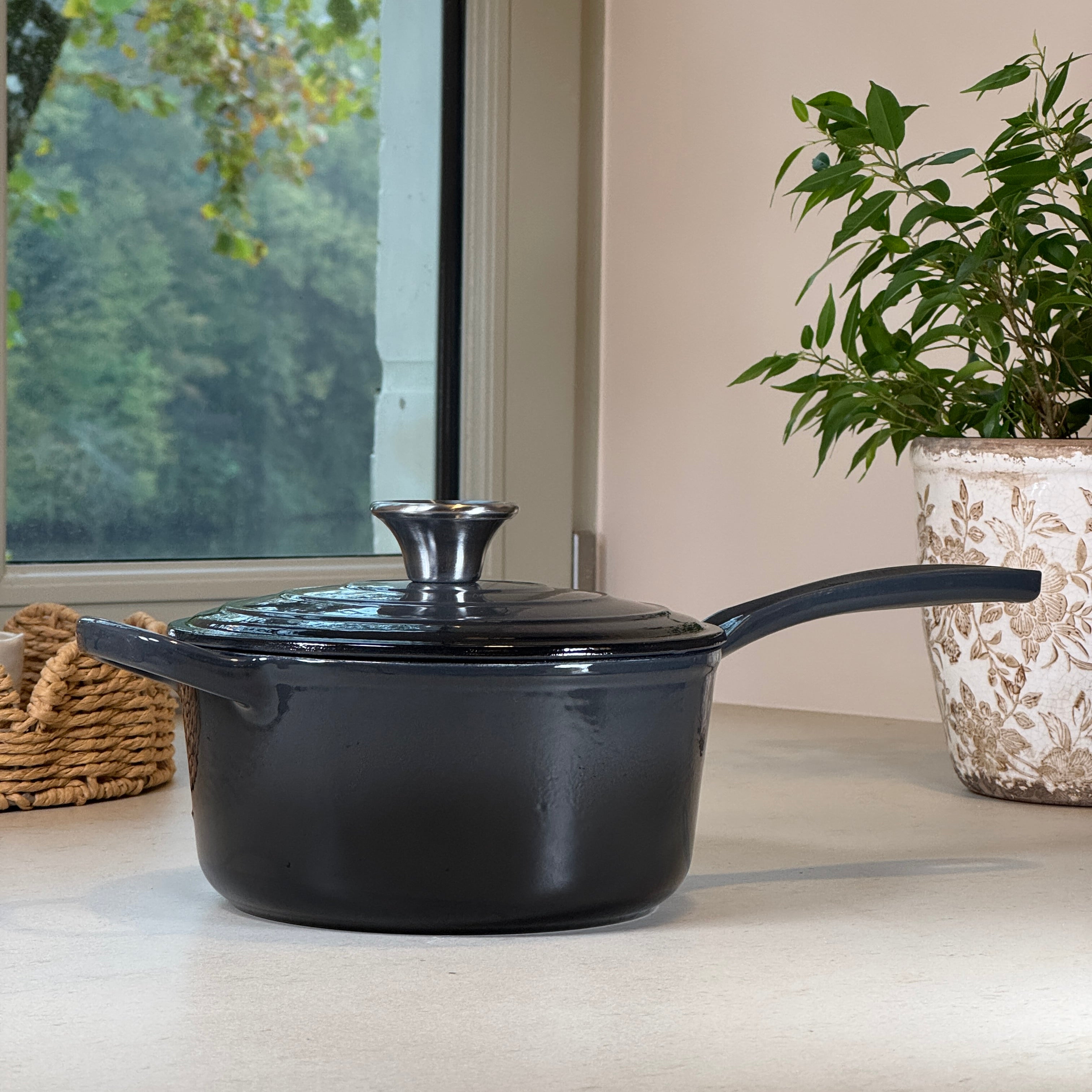 Casserole ronde fonte émaillée gris truffe