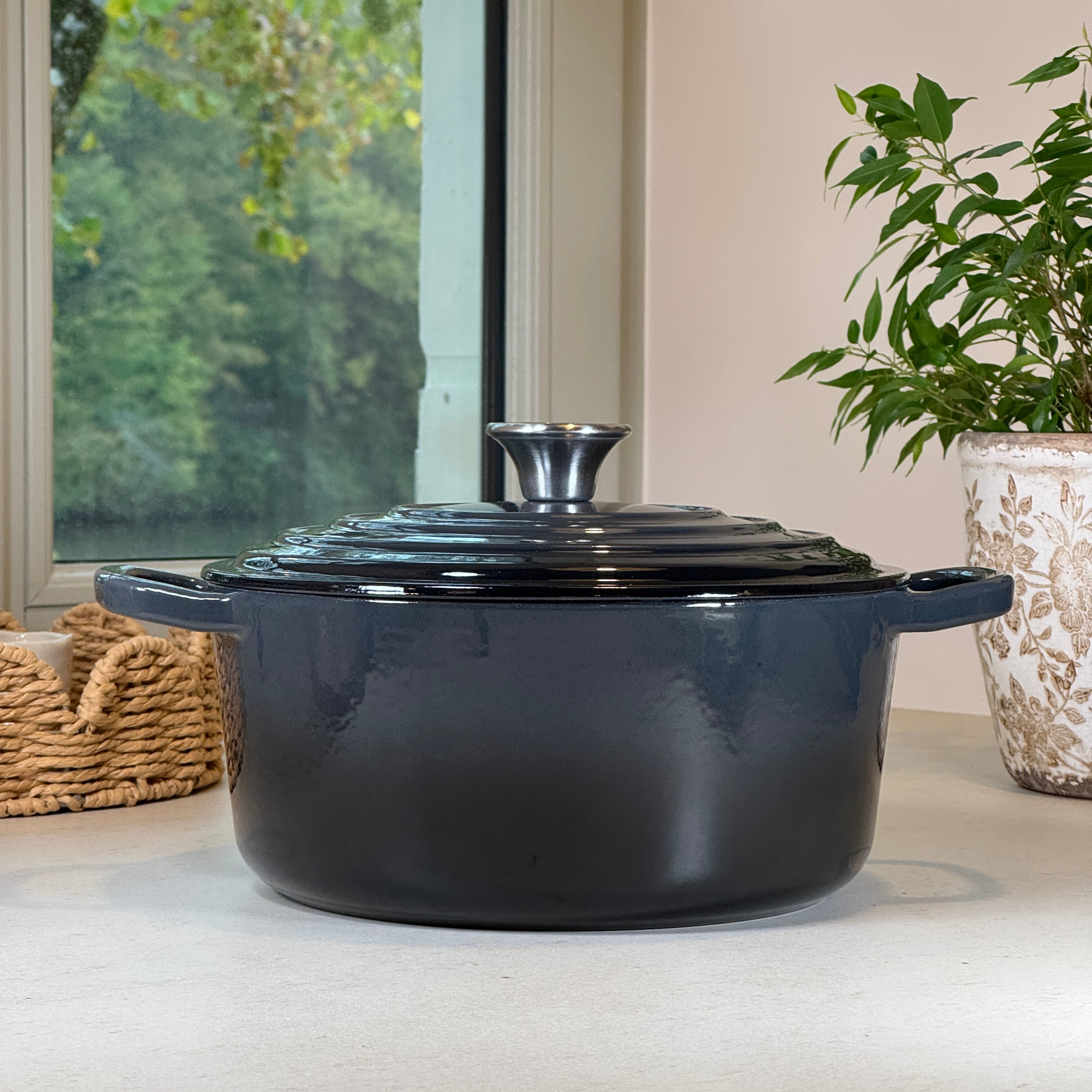 Cocotte ronde fonte émaillée gris truffe