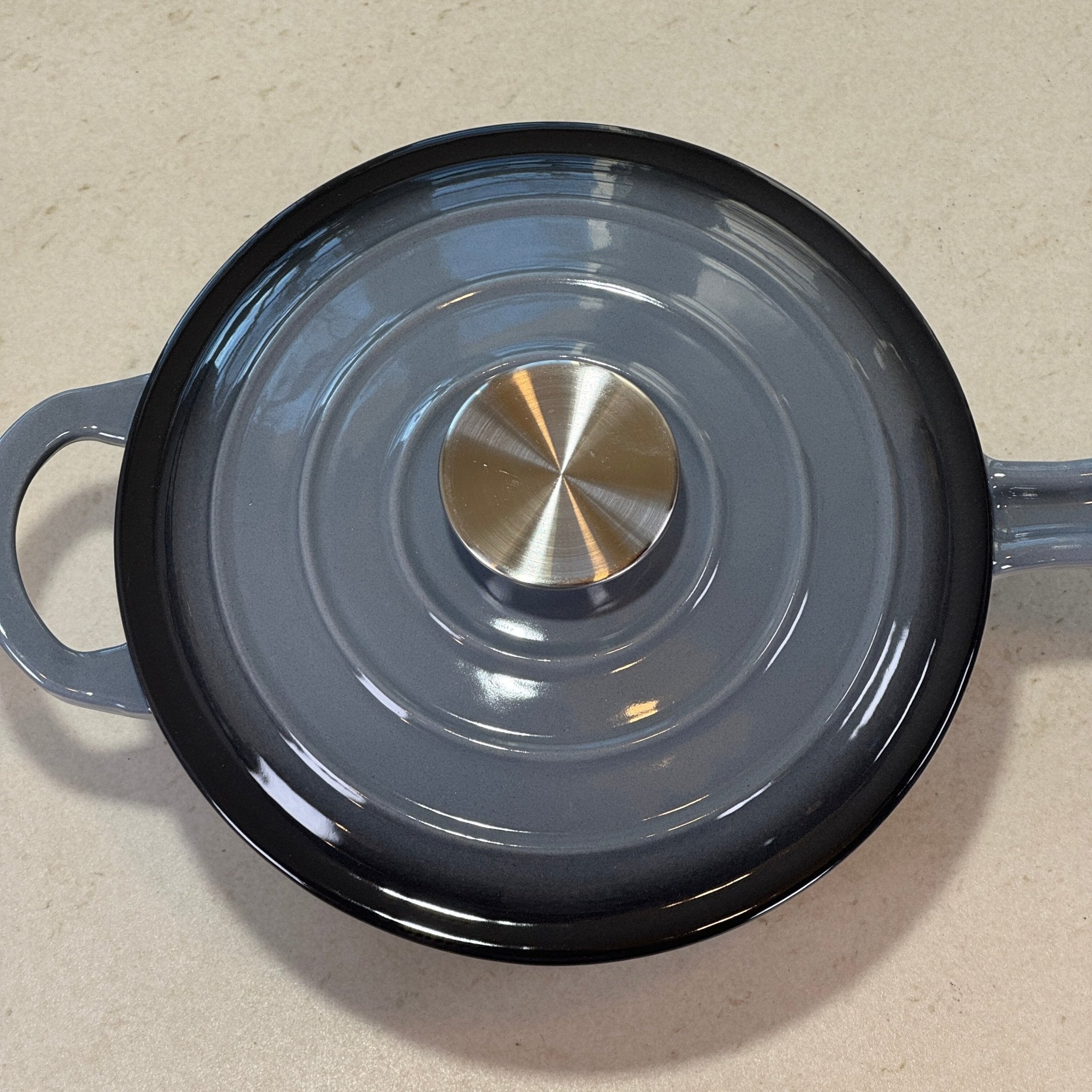 Couvercle casserole fonte émaillée Gris Anthracite