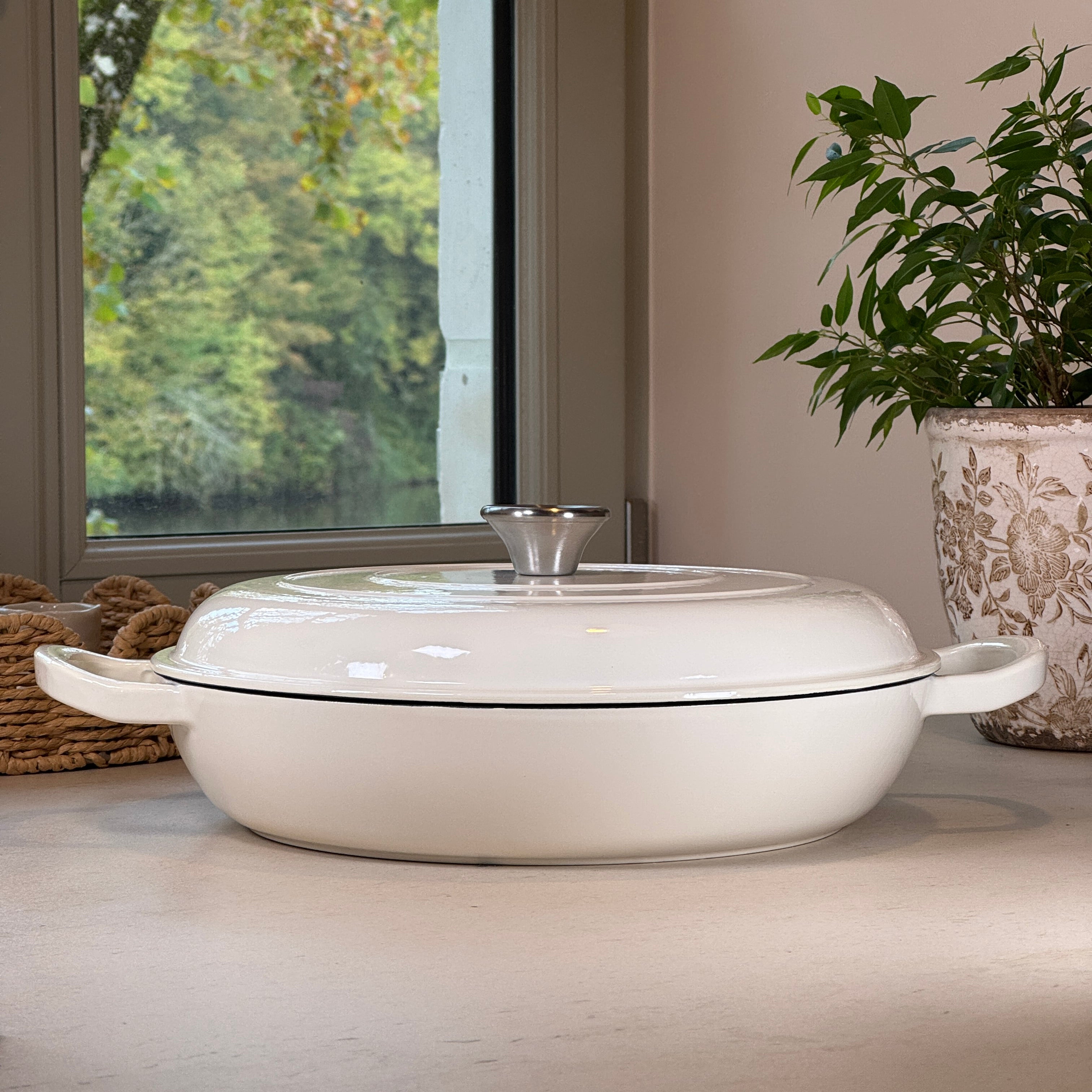 Faitout en fonte émaillée Blanc Vanille