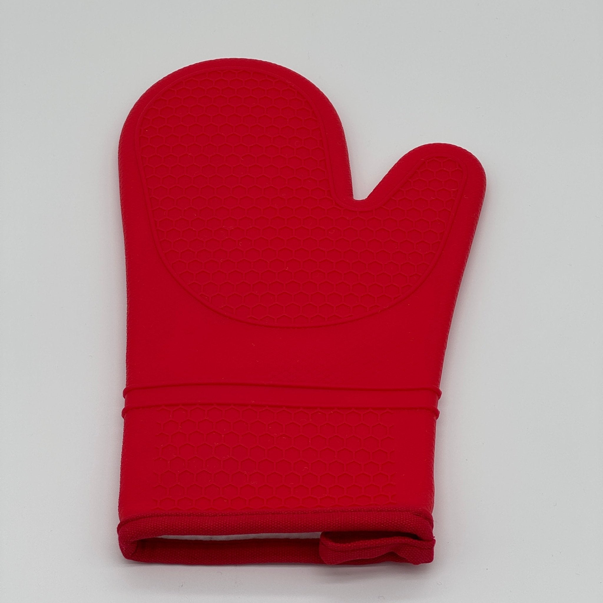 Gant de cuisine en silicone rouge avec doublure coton pour un confort optimal et une manipulation sécurisée des ustensiles chauds