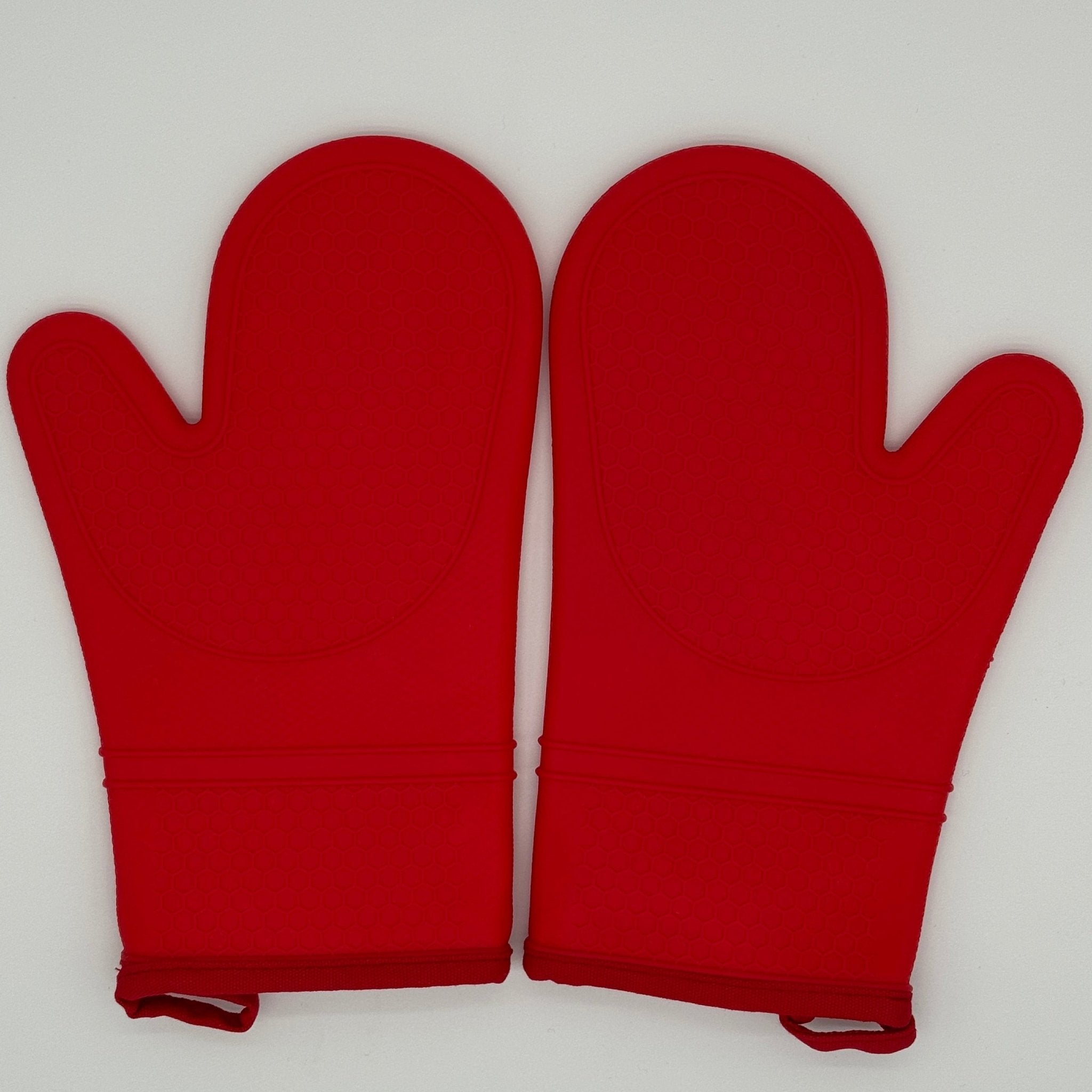 Gants cuisine silicone rouge antidérapants, intérieur coton isolant pour manipuler cocottes et plats chauds en toute sécurité