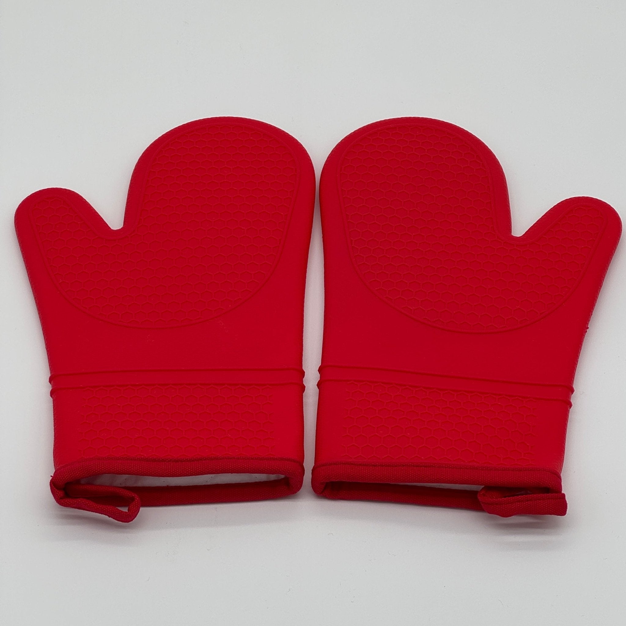 Paire de gants de cuisine en silicone rouge avec doublure coton pour une protection thermique optimale au quotidien