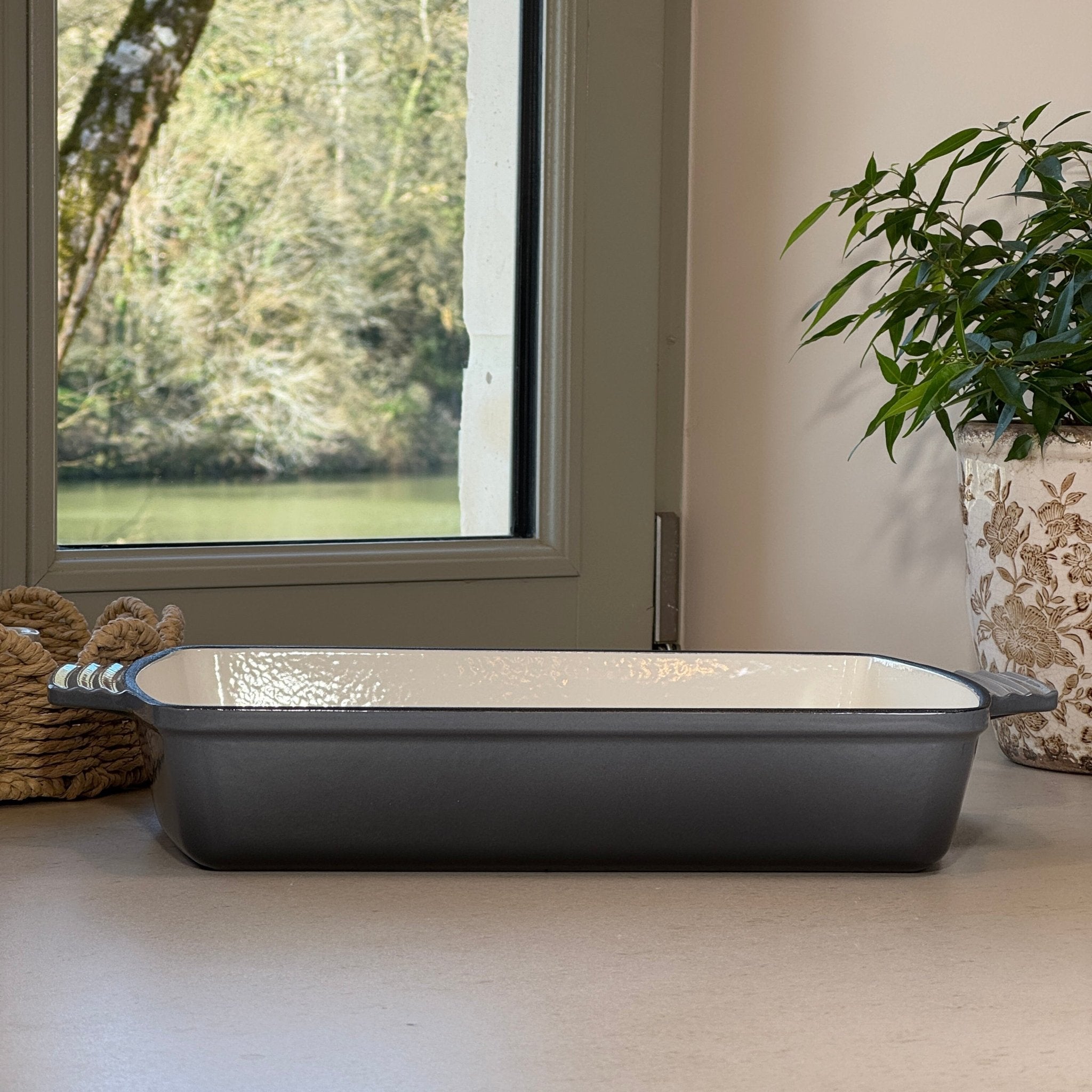 Plat à rôtir en fonte émaillée Gris Anthracite