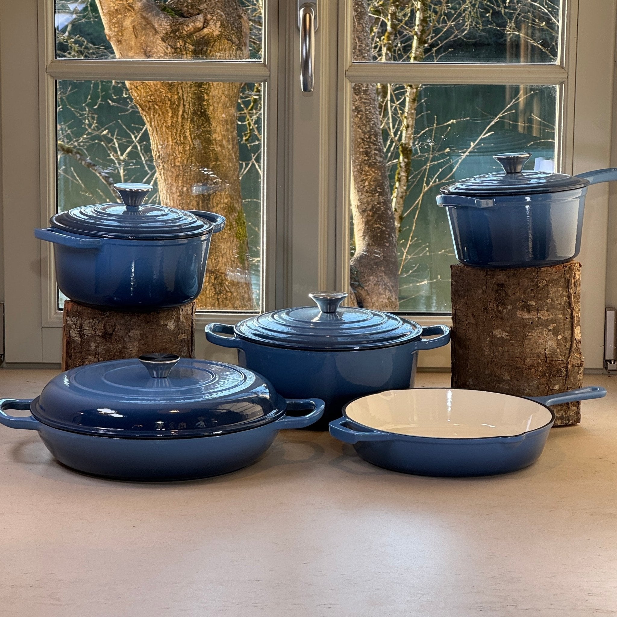 Set de 5 pièces en fonte émaillée Bleu Perle